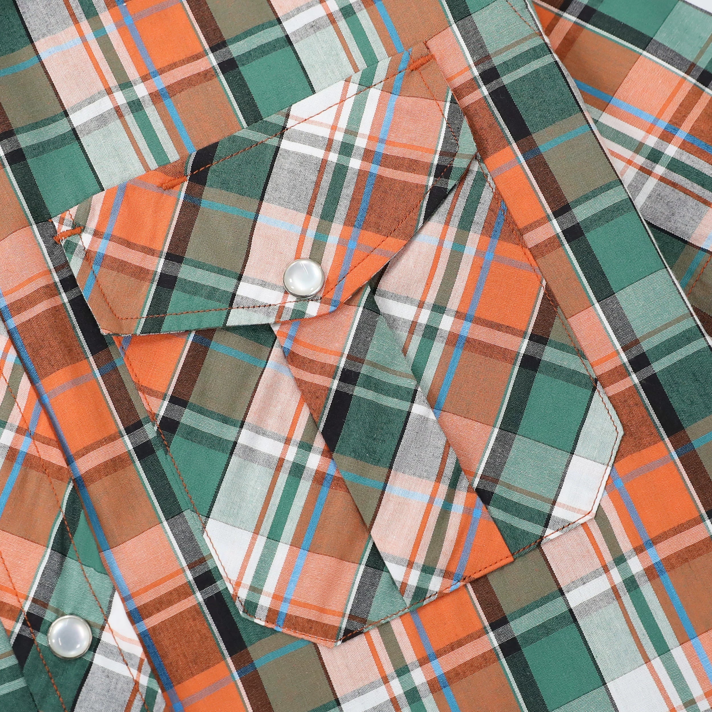 Dubinik® Western Shirts for Men Short Sleeve Plaid Pearl Snap Shirts for Men Button Up Shirt Cowboy Casual Work Shirt#41020