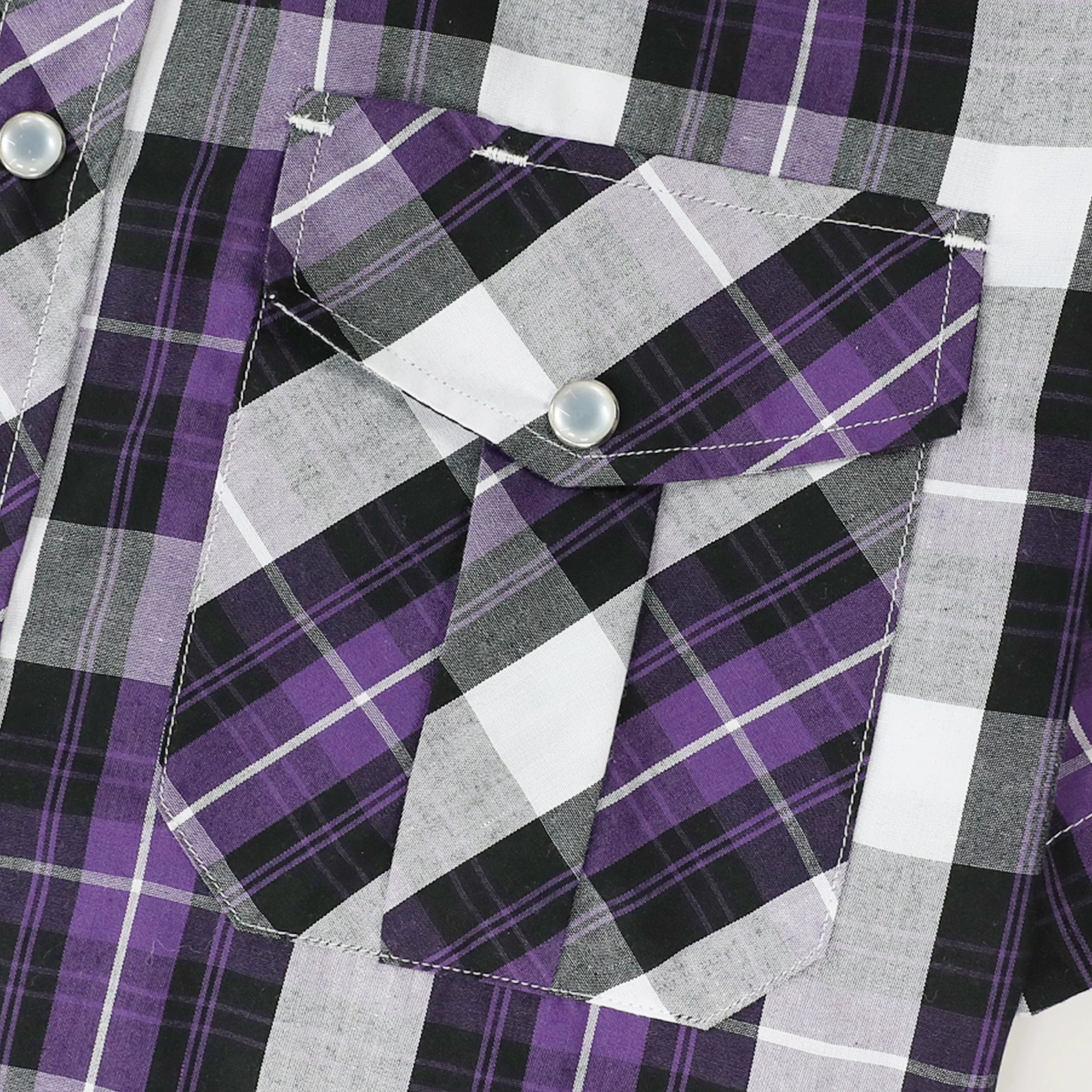 Dubinik® Western Shirts for Men Short Sleeve Plaid Pearl Snap Shirts for Men Button Up Shirt Cowboy Casual Work Shirt#41033