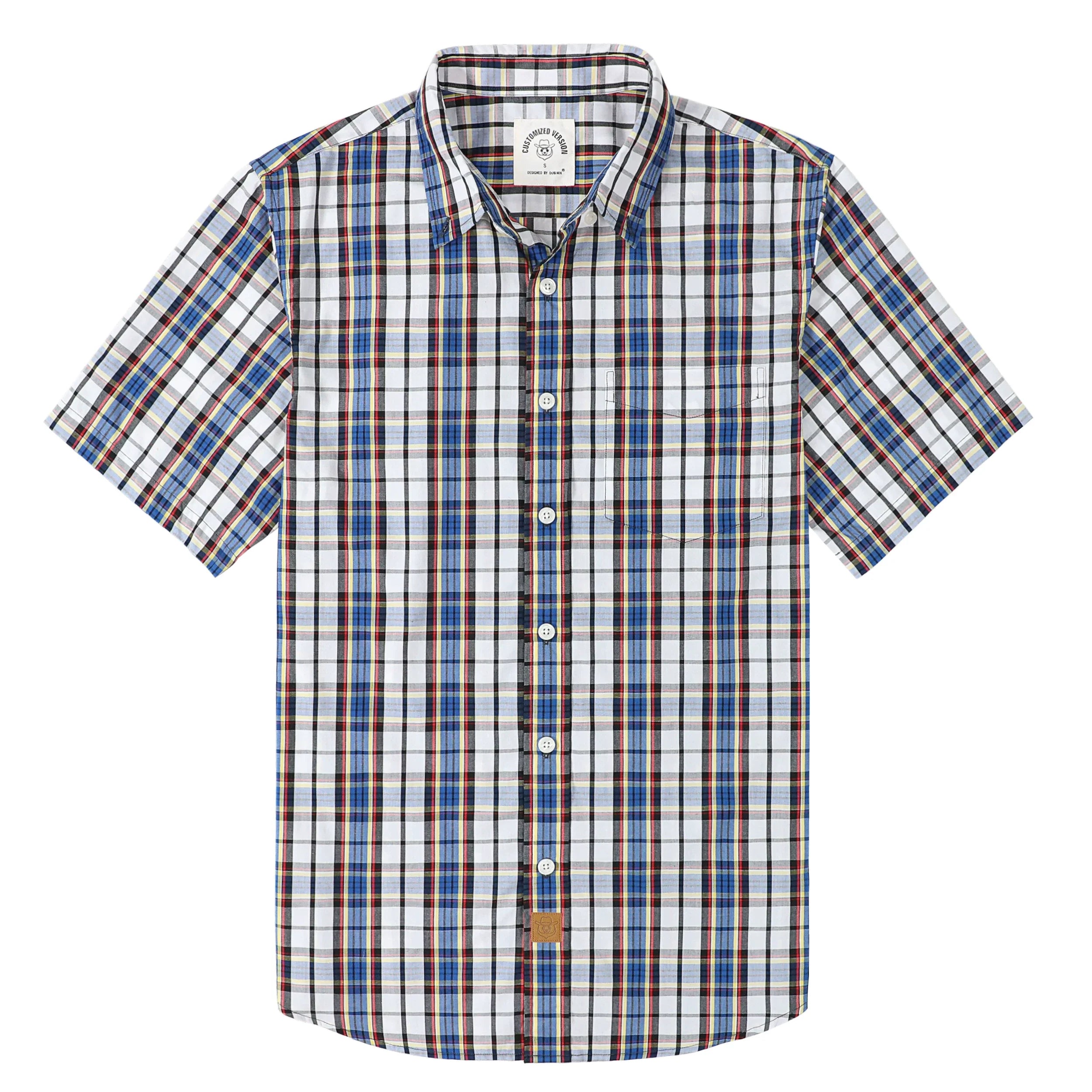 Dubinik® Mens Short Sleeve Button Down Shirts Summer Vintage Short Sleeve Button Down Men Lightweight Men's Casual Shirts#51009