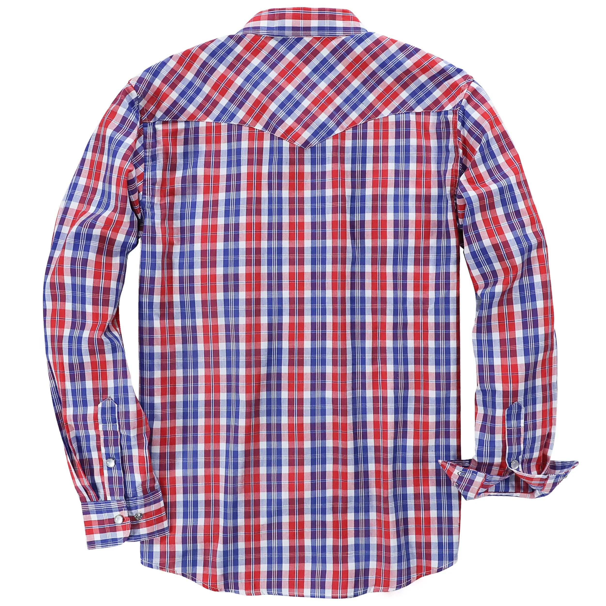 Dubinik® Pearl Snap Shirts for Men Long Sleeve Western Shirts for Men Vintage Casual Plaid Shirt Cowboy Shirts for Men#42013