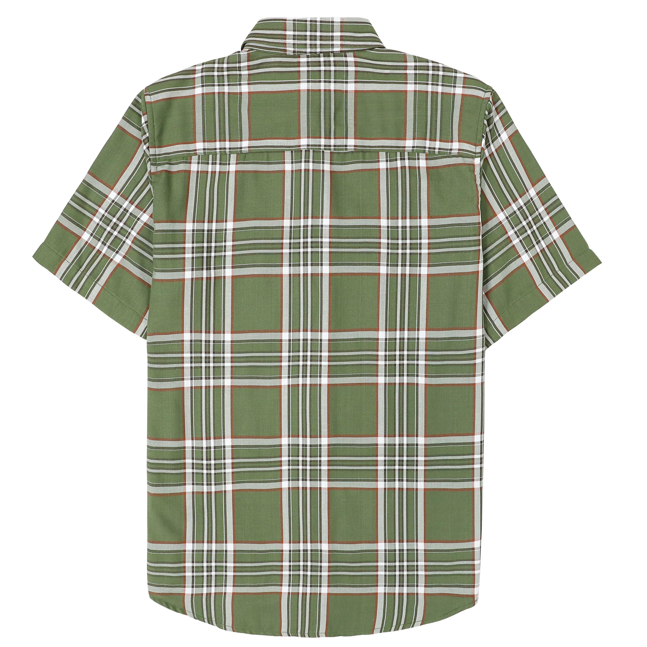 Dubinik® Bamboo Viscose Mens Short Sleeve Button Down Pockets Green Shirts#39301