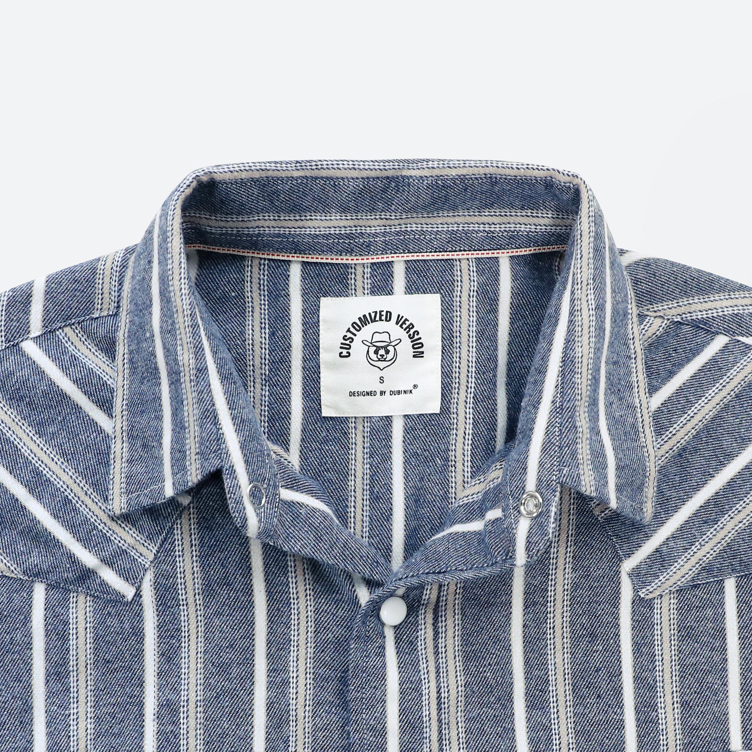 Dubinik® Flannel Shirt For Men Western Cowboy Pearl Snap Shirts For Men Long Sleeve Vintage Buttons Down Plaid Shirt #28504