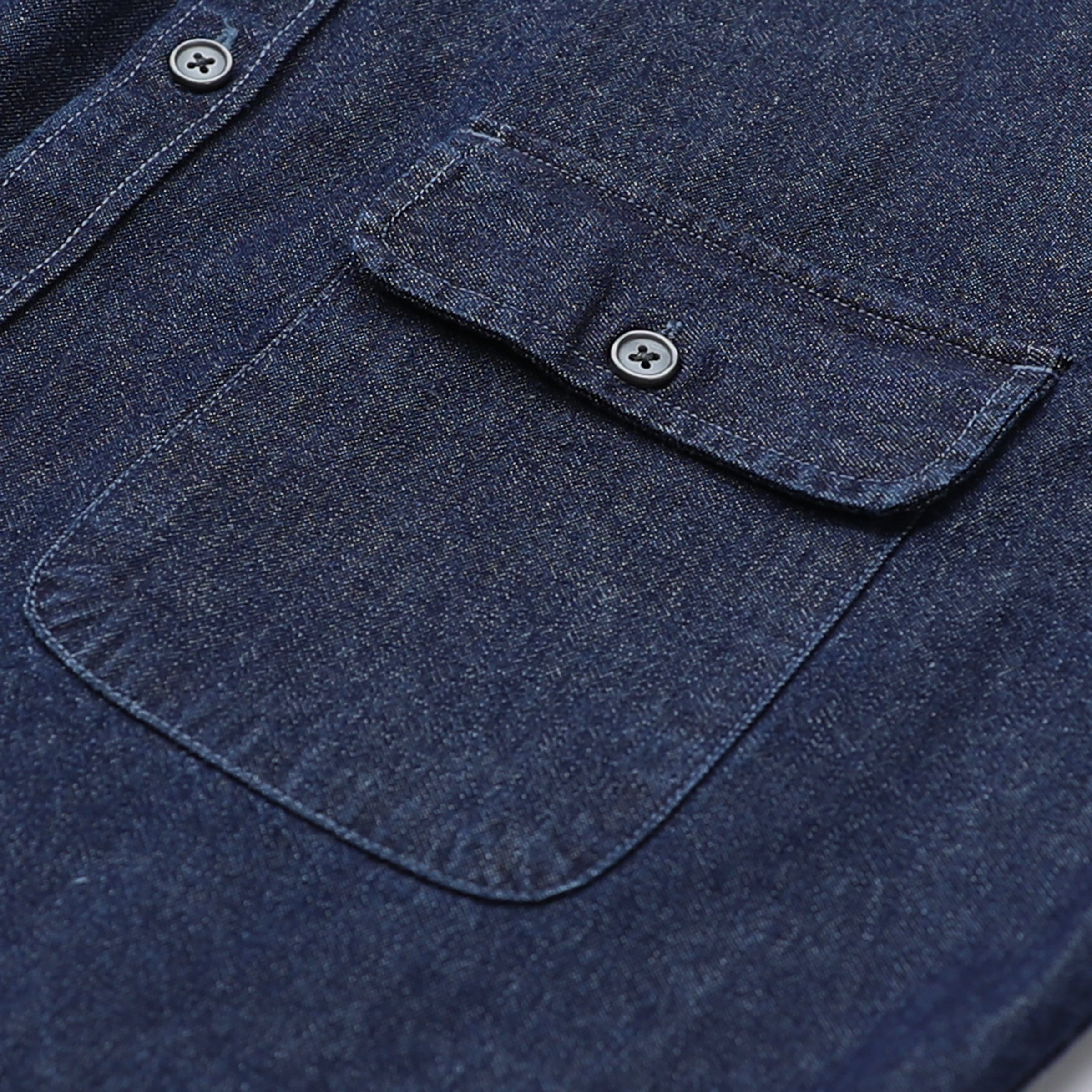 Men's cotton short-sleeved denim shirt #5500