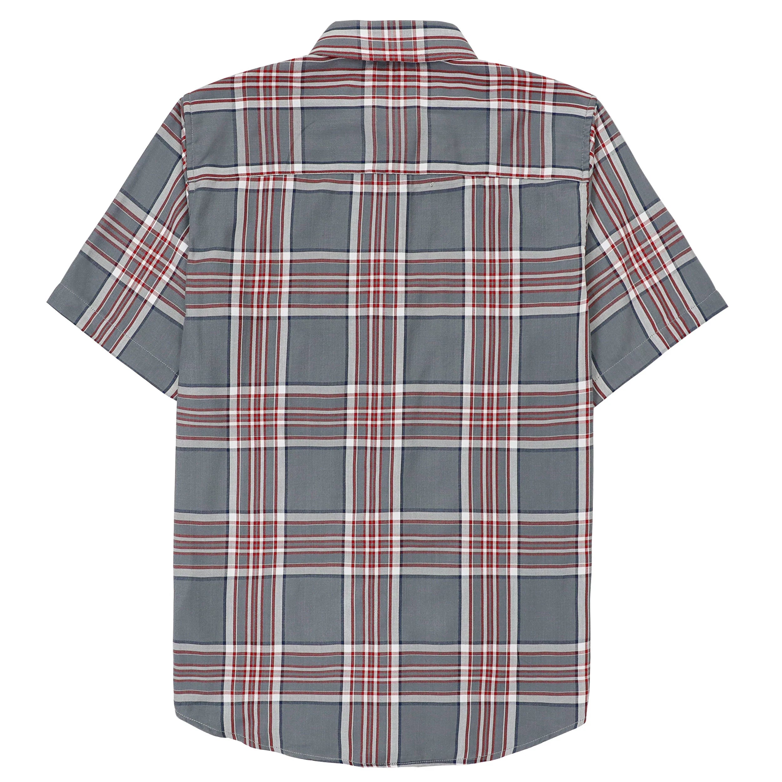 Dubinik® Bamboo Viscose Mens Short Sleeve Button Down Pockets Shirts#39303