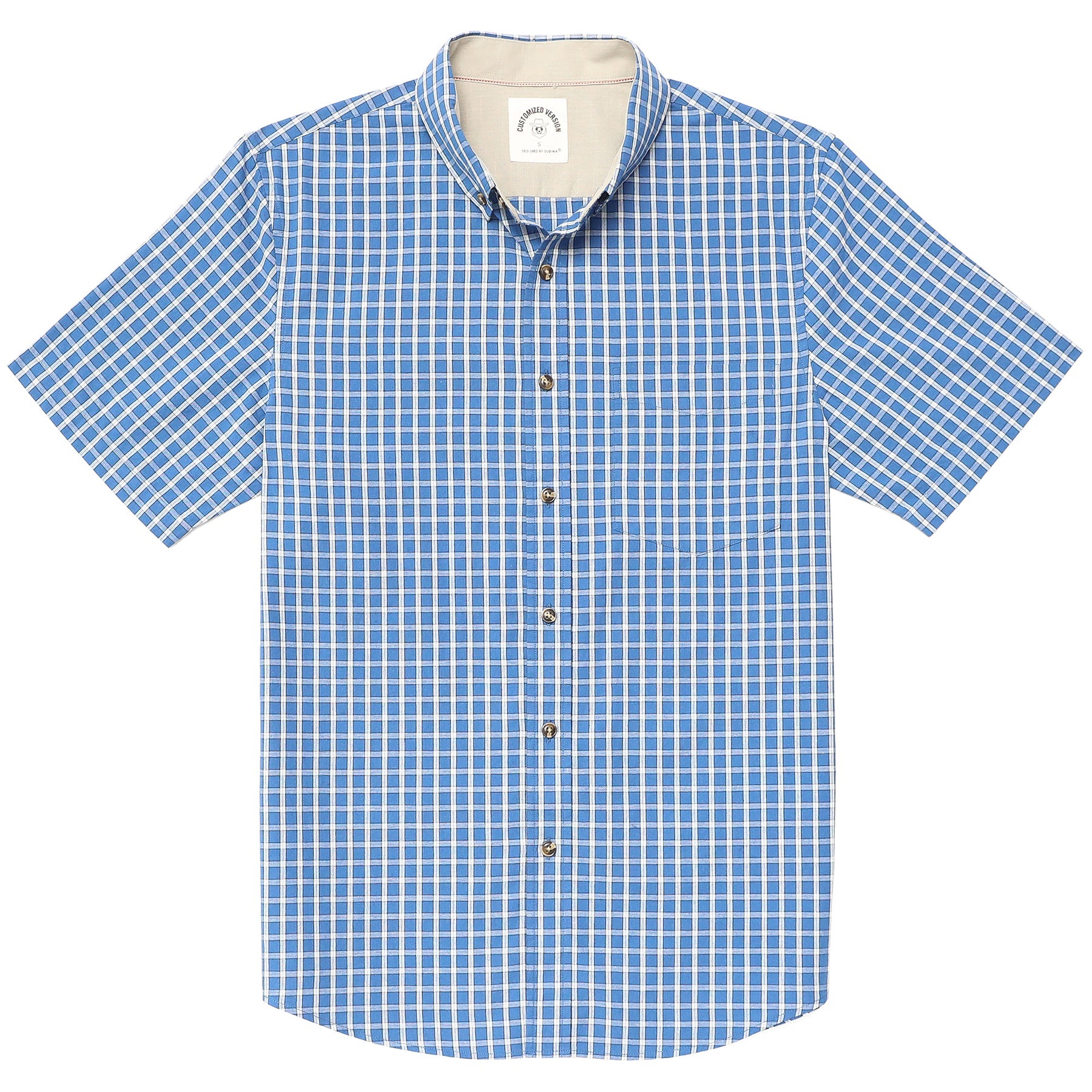 Men's casual short-sleeved cotton shirt #0013