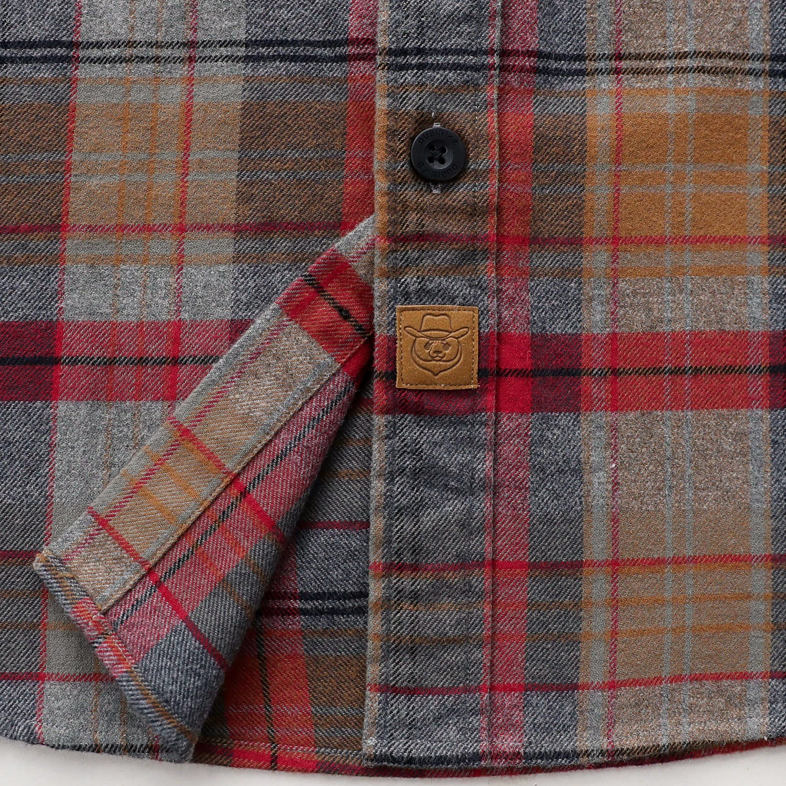 Dubinik® Mens Long Sleeve Midweight Flannel Shirt Warm Casual Soft Cotton Button Down Plaid Shirt #3413