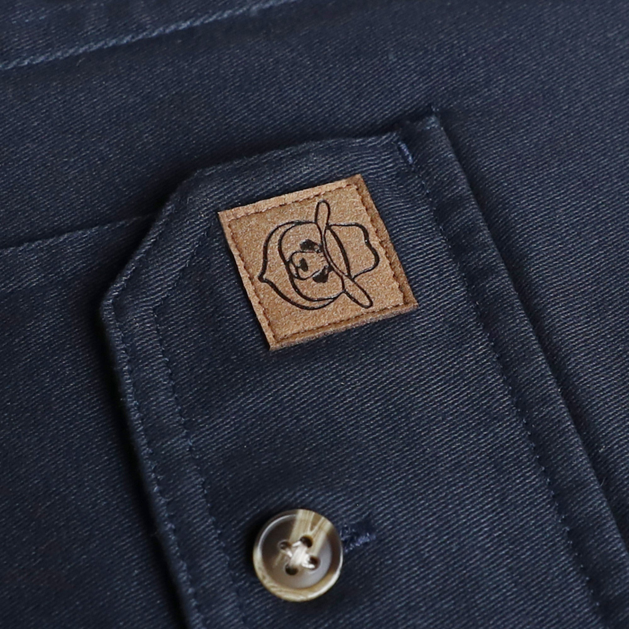 Men's outdoor casual short sleeve Navy Solid shirt #1509