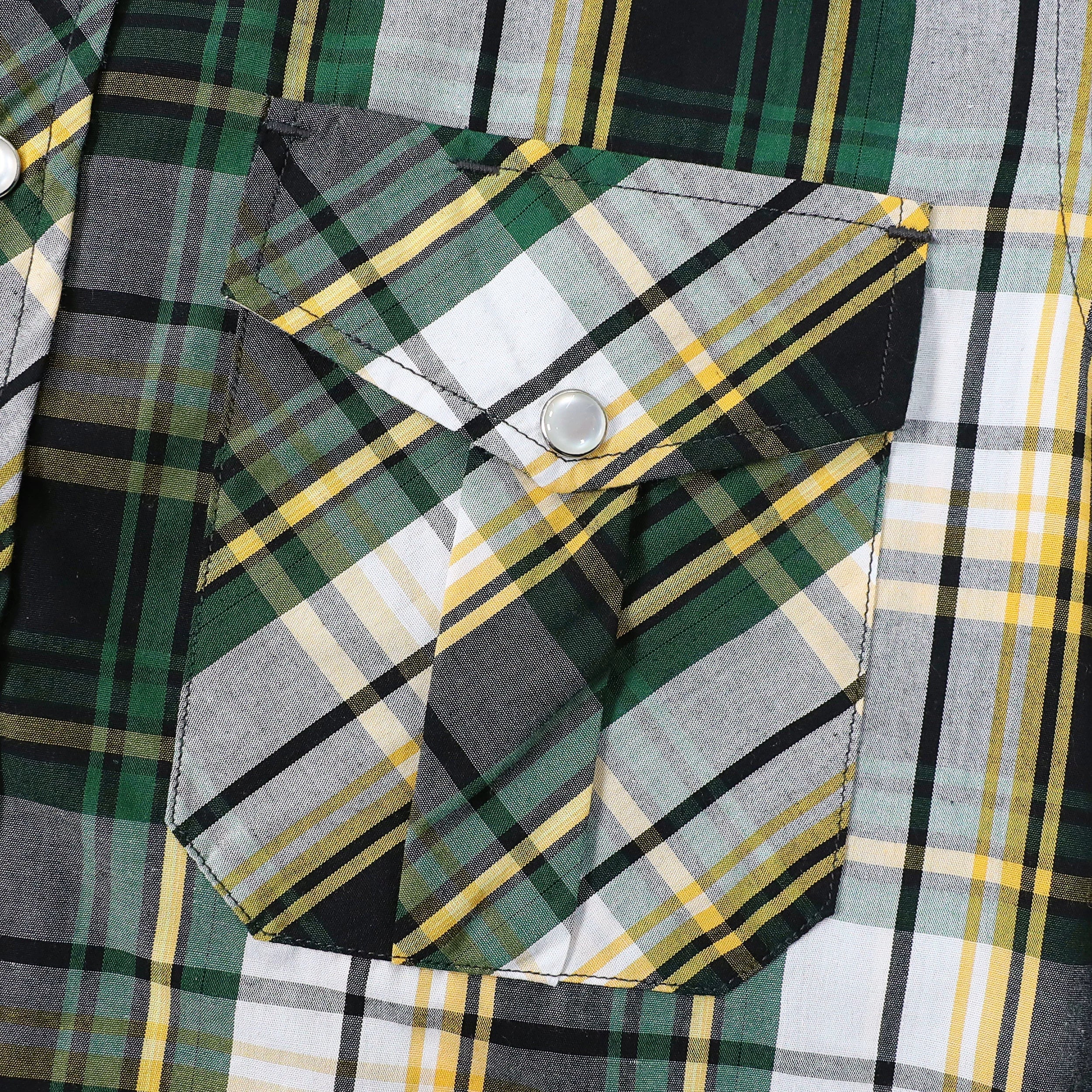 Dubinik® Western Shirts for Men Short Sleeve Plaid Pearl Snap Shirts for Men Button Up Shirt Cowboy Casual Work Shirt#41004