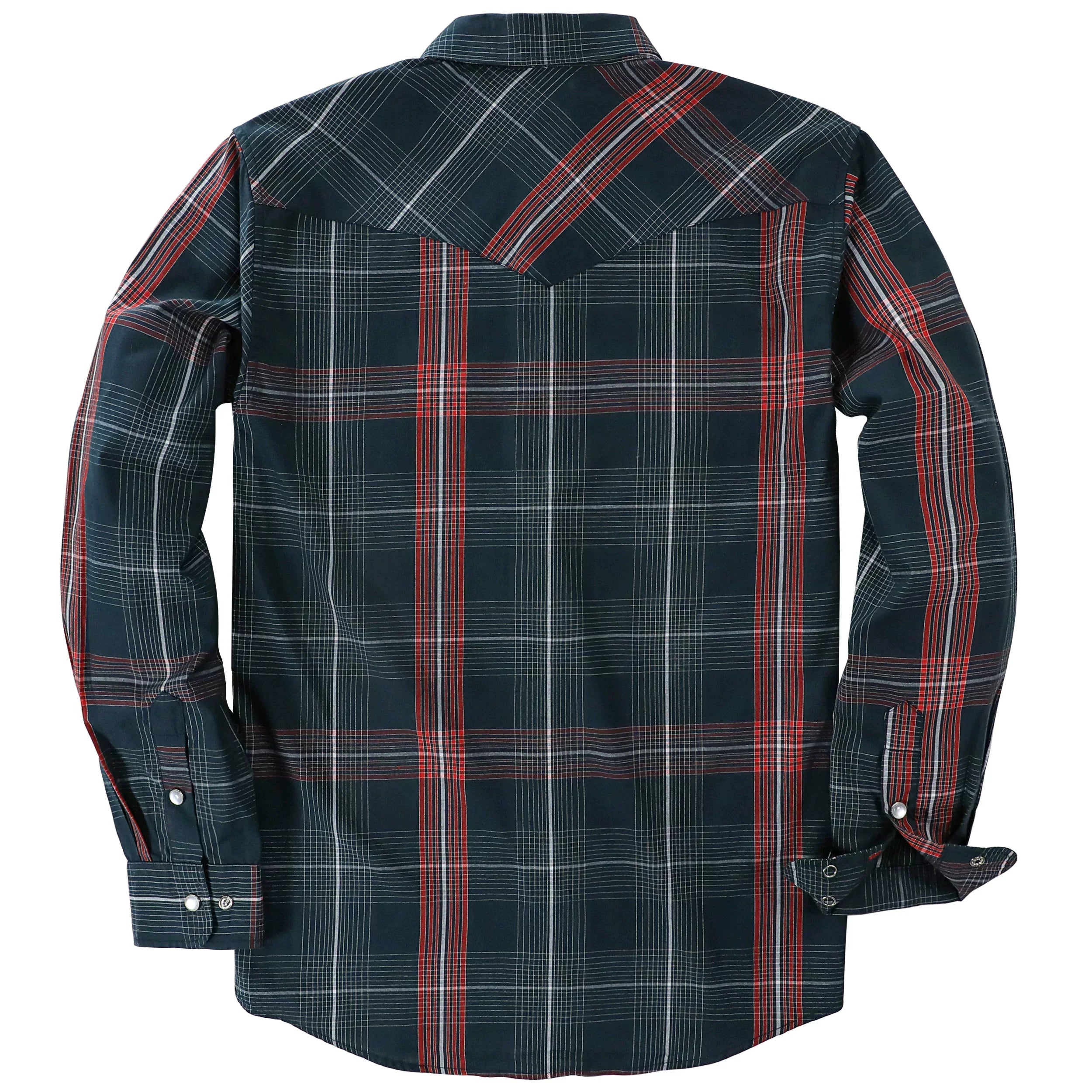 Dubinik® Pearl Snap Shirts for Men Long Sleeve Western Shirts for Men Vintage Casual Plaid Shirt Cowboy Shirts for Men#42030