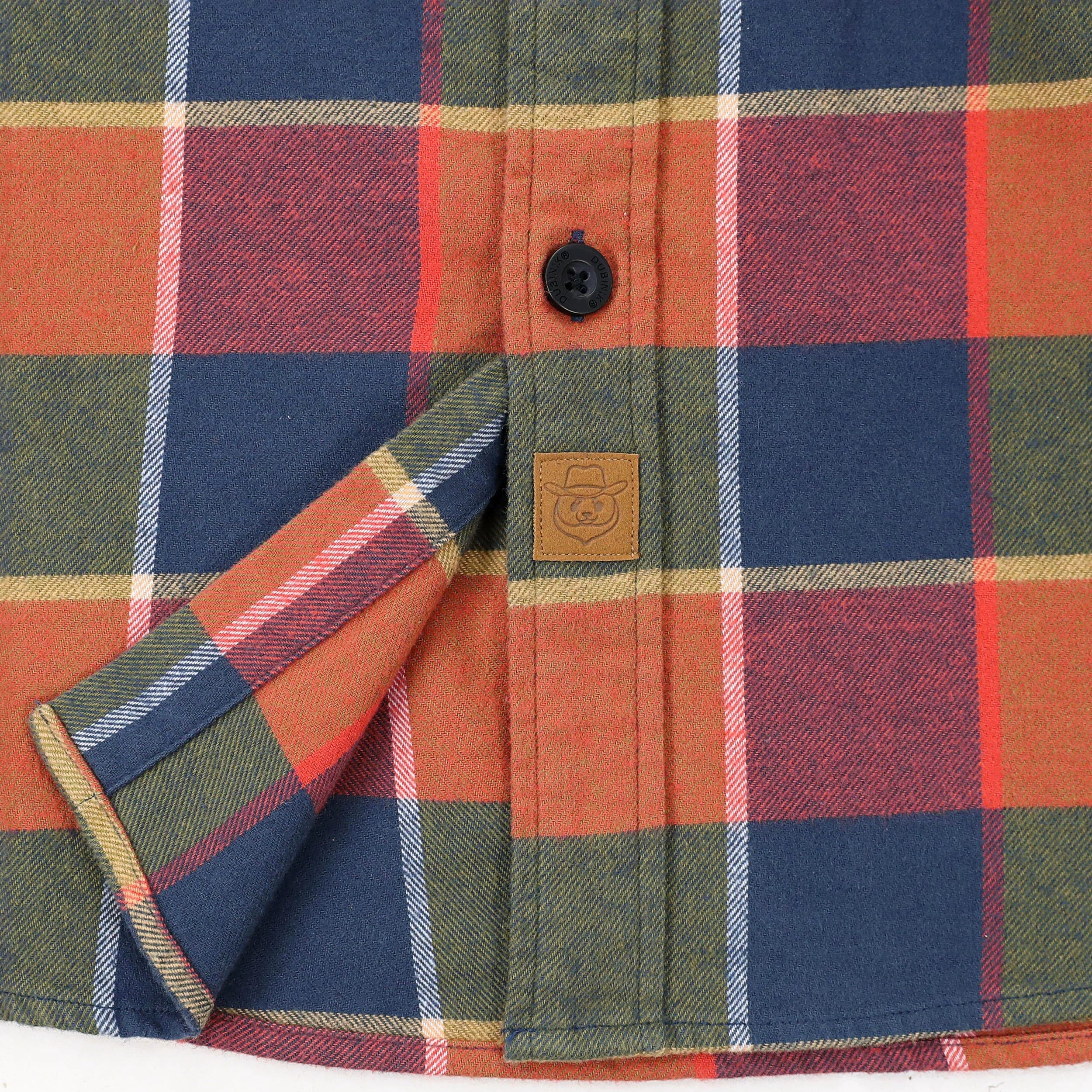 Dubinik® Mens Long Sleeve Midweight Flannel Shirt Warm Casual Soft Cotton Button Down Plaid Shirt #3423