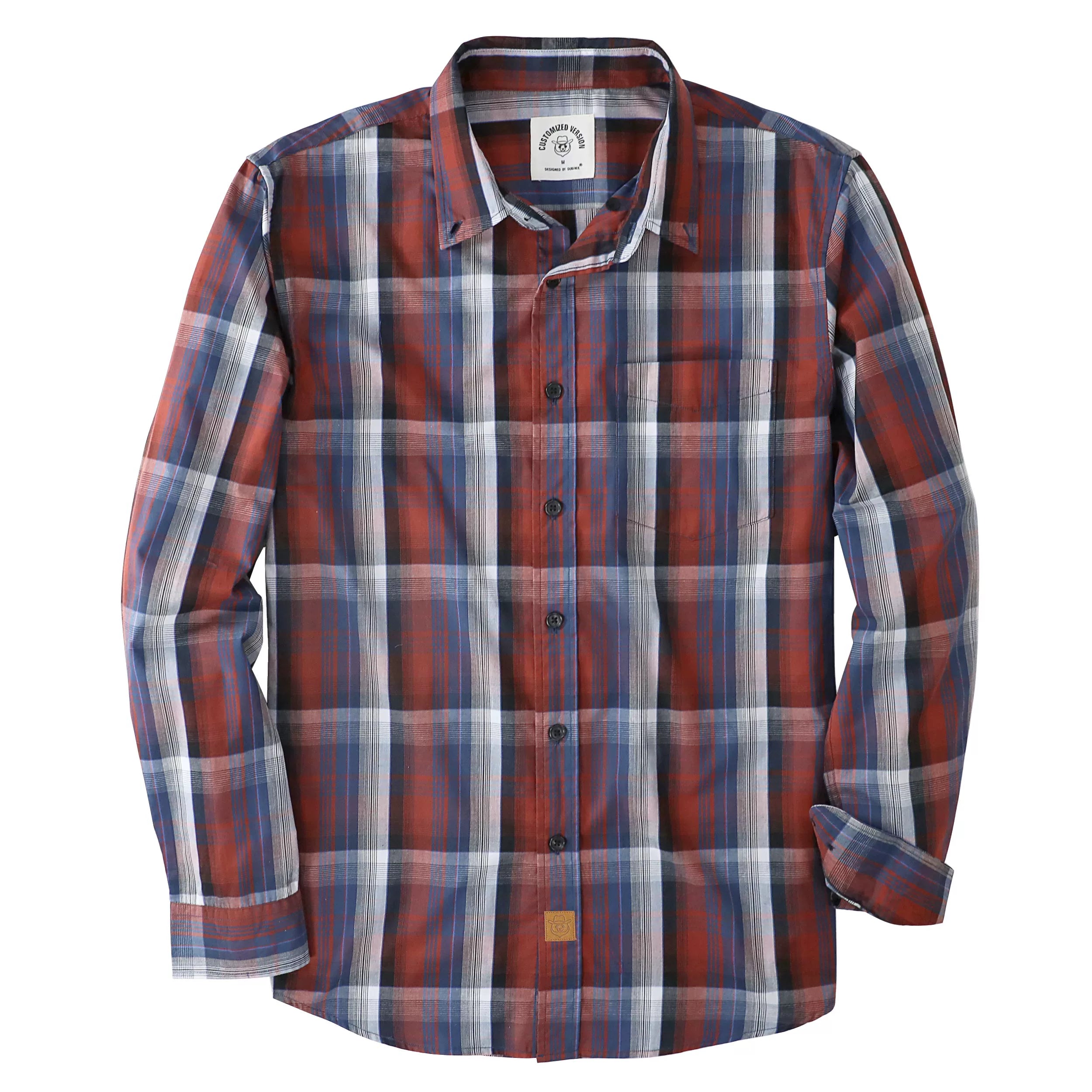 Dubinik®Mens Long Sleeve Casual Button Down Vintage Plaid Shirts#52003