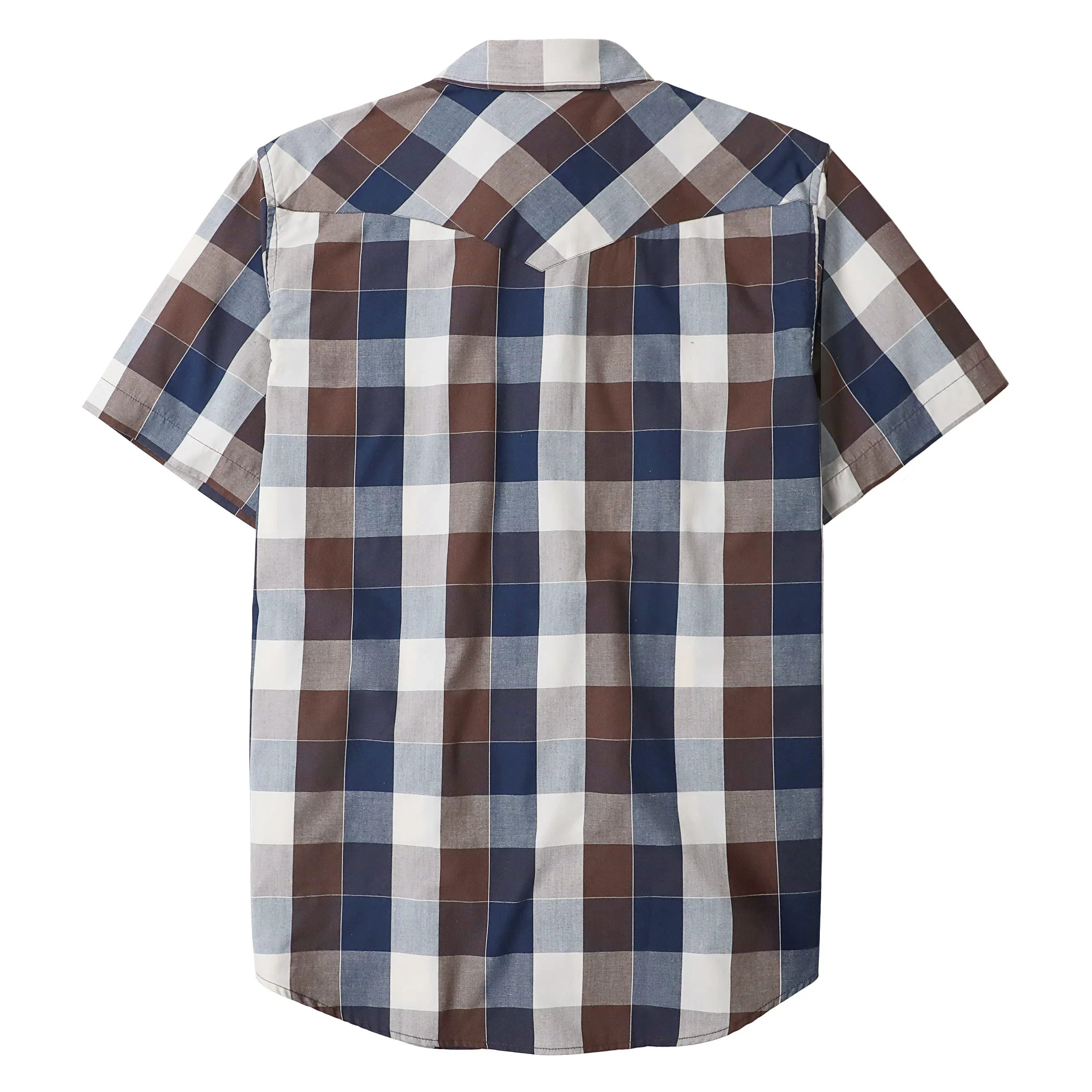 Dubinik® Western Shirts for Men Short Sleeve Plaid Pearl Snap Shirts for Men Button Up Shirt Cowboy Casual Work Shirt#41010