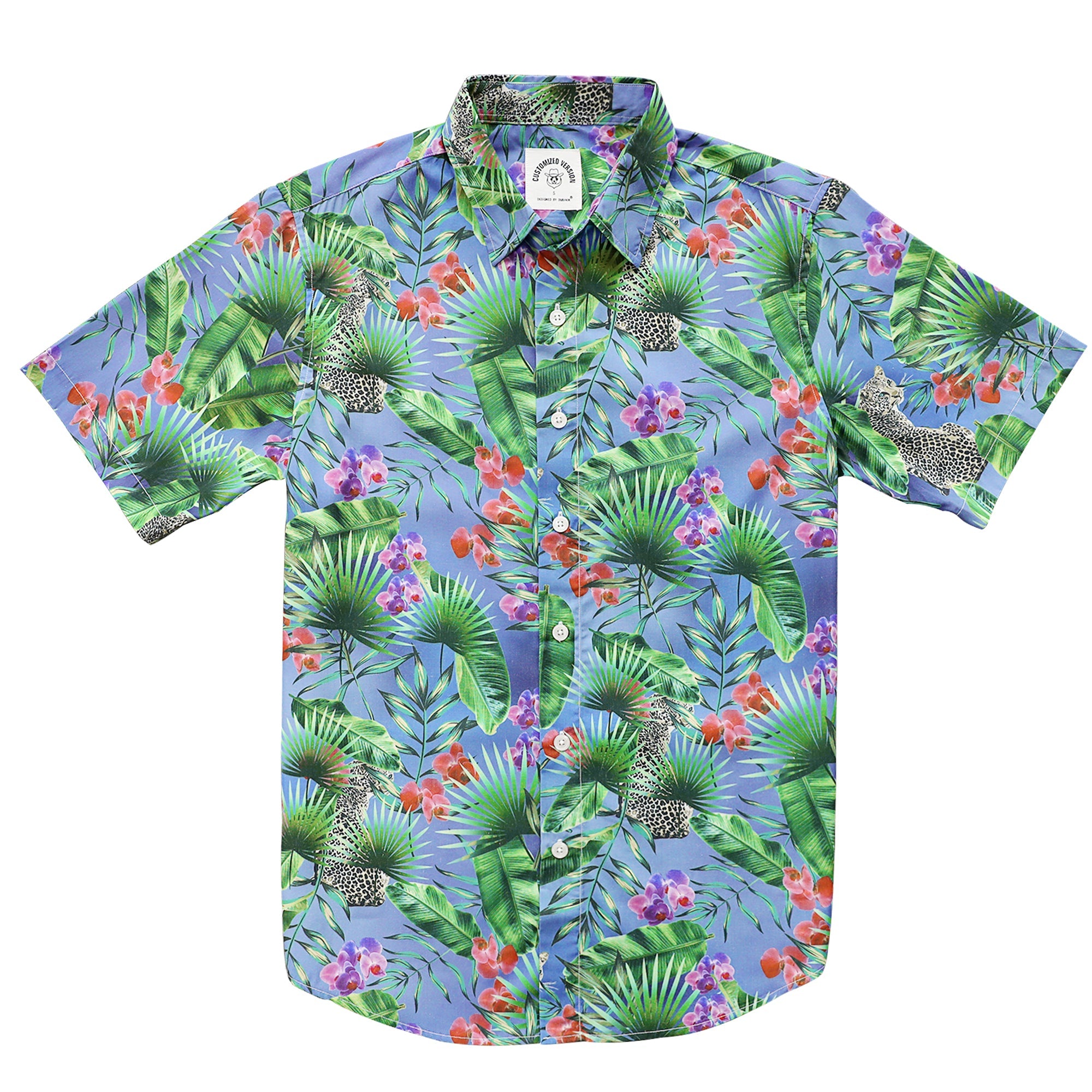 Hawaiian Shirt for Men Aloha Tropical Short Sleeve Button Down Print Beach Shirts #2603