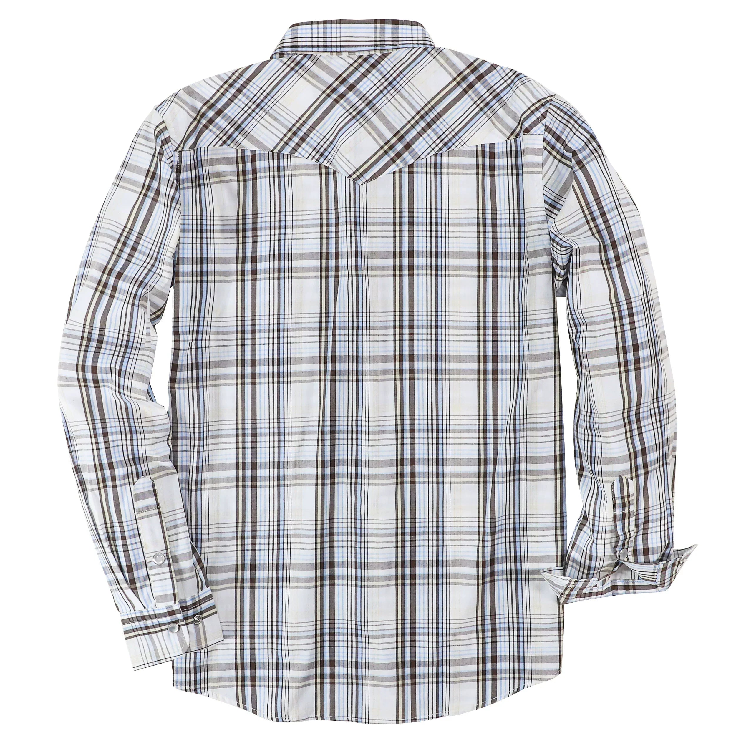 Dubinik® Pearl Snap Shirts for Men Long Sleeve Western Shirts for Men Vintage Casual Plaid Shirt Cowboy Shirts for Men#42007