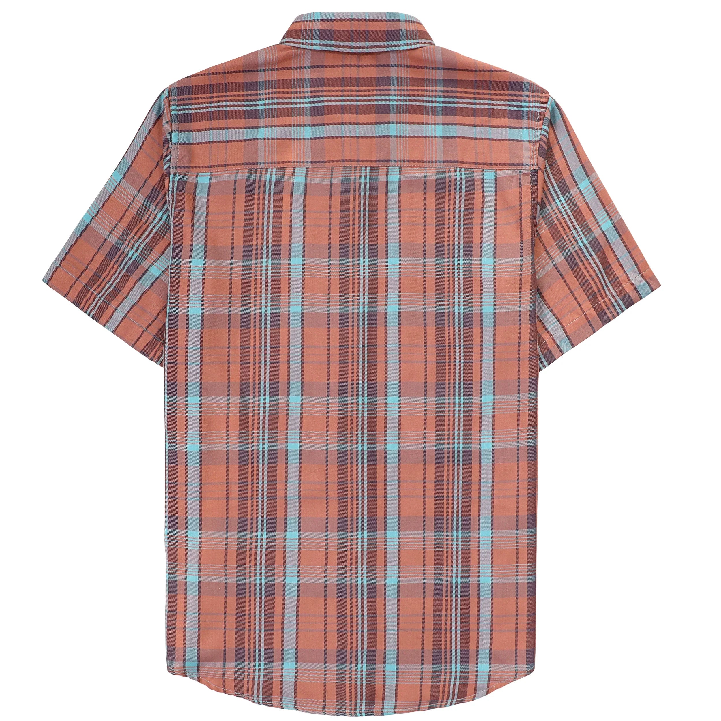 Dubinik® Bamboo Viscose Mens Short Sleeve Button Down Pockets Shirts#39016