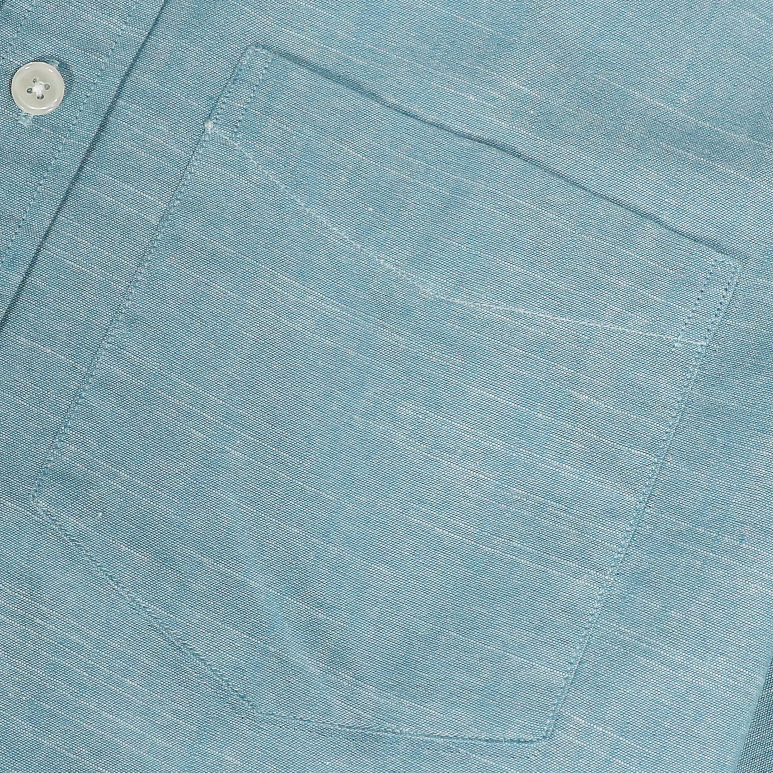 Dubinik® Sky Blue Solid Mens Short Sleeve Button Down Shirts 100% Cotton Plaid Men's Casual Button-Down Shirts with Pocket#01055