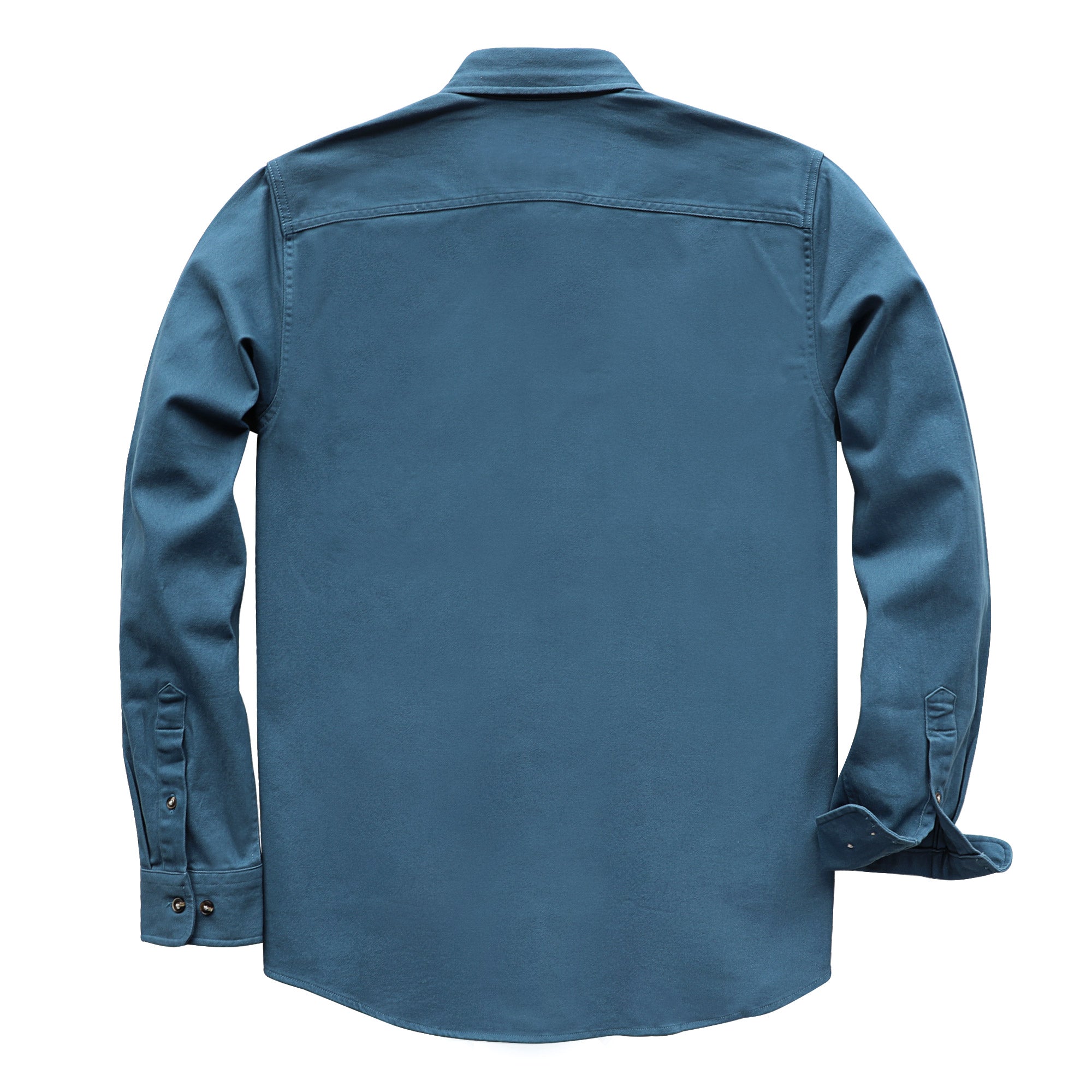 Men's Navy blue Solid 100% cotton outdoor casual workwear pocket vintage shirt #1506