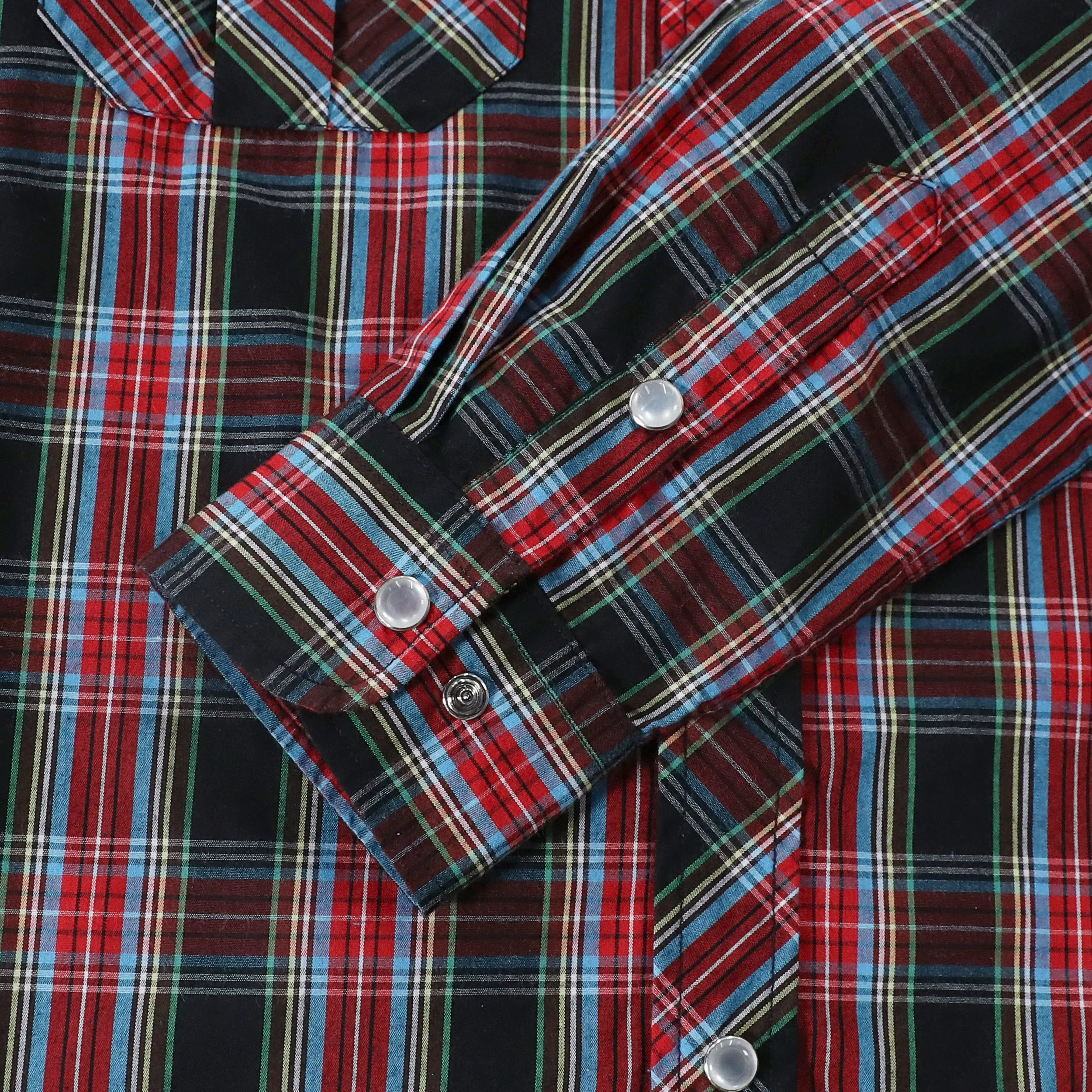 Dubinik® Pearl Snap Shirts for Men Long Sleeve Western Shirts for Men Vintage Casual Plaid Shirt Cowboy Shirts for Men#42011