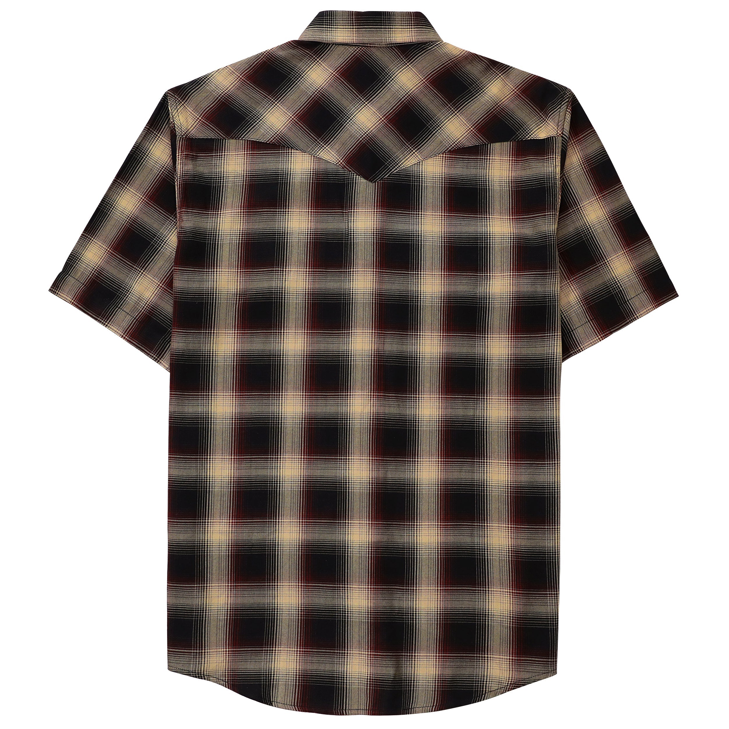 Dubinik®Bamboo Fiber Mens Shirts Short Sleeve Plaid Shirt Men Western Cowboy Pearl Snap Vintage Casual Plaid Shirt #2904