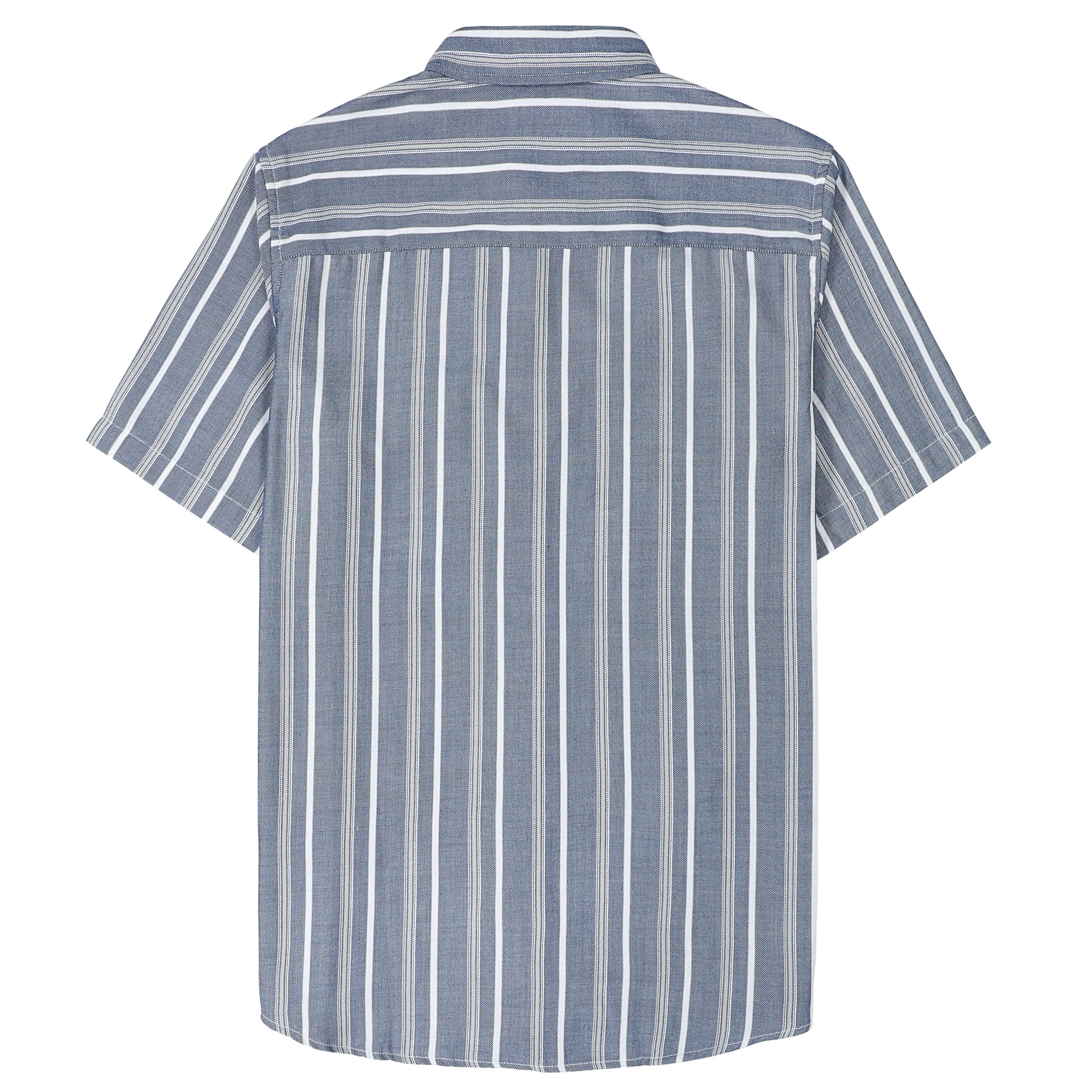 Dubinik® Bamboo Viscose Mens Short Sleeve Button Down Pockets Shirts#39504