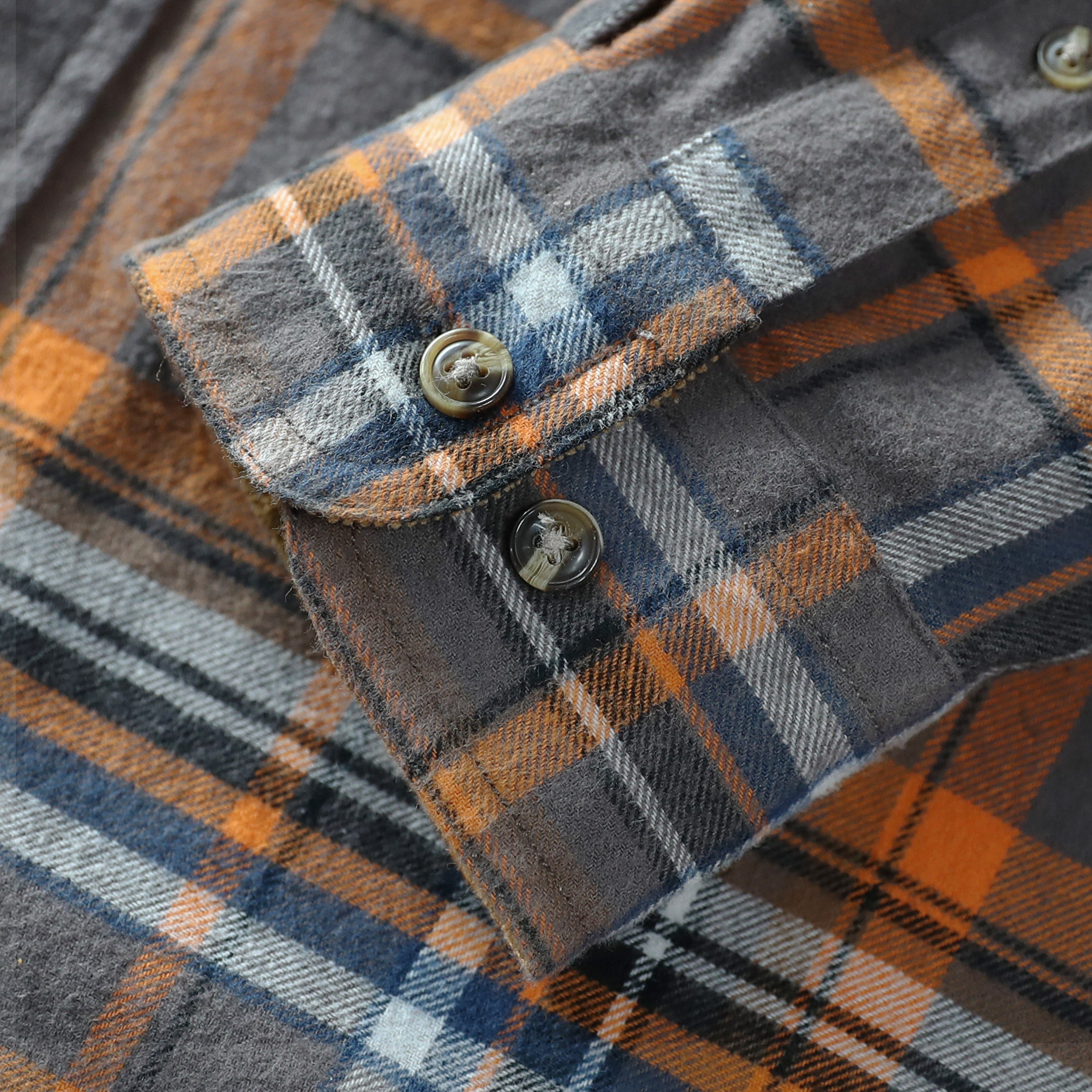 Dubinik® Mens Flannel Shirt Long Sleeve Button Down Plaid All Cotton Soft Brushed Flannel Shirt For Men Utility Casual Shirt #0030007