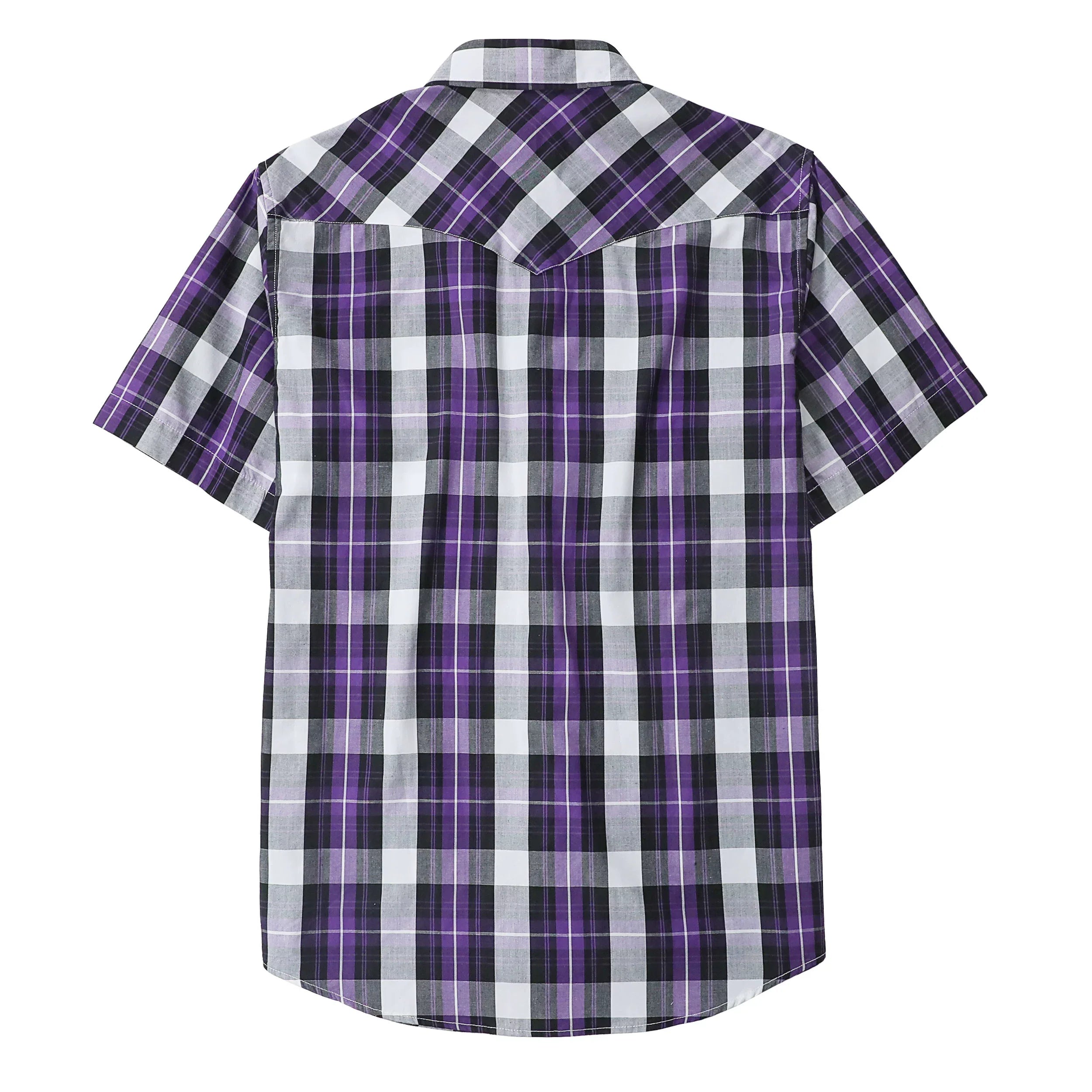 Dubinik® Western Shirts for Men Short Sleeve Plaid Pearl Snap Shirts for Men Button Up Shirt Cowboy Casual Work Shirt#41033