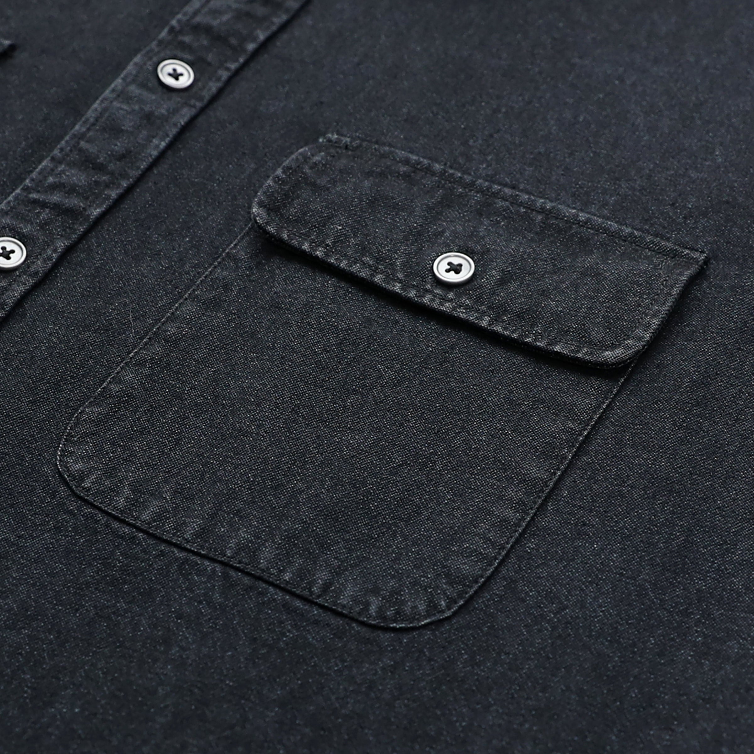 Mens Denim Button Down Shirt Cotton Regular Fit Casual Work Shirts #4505