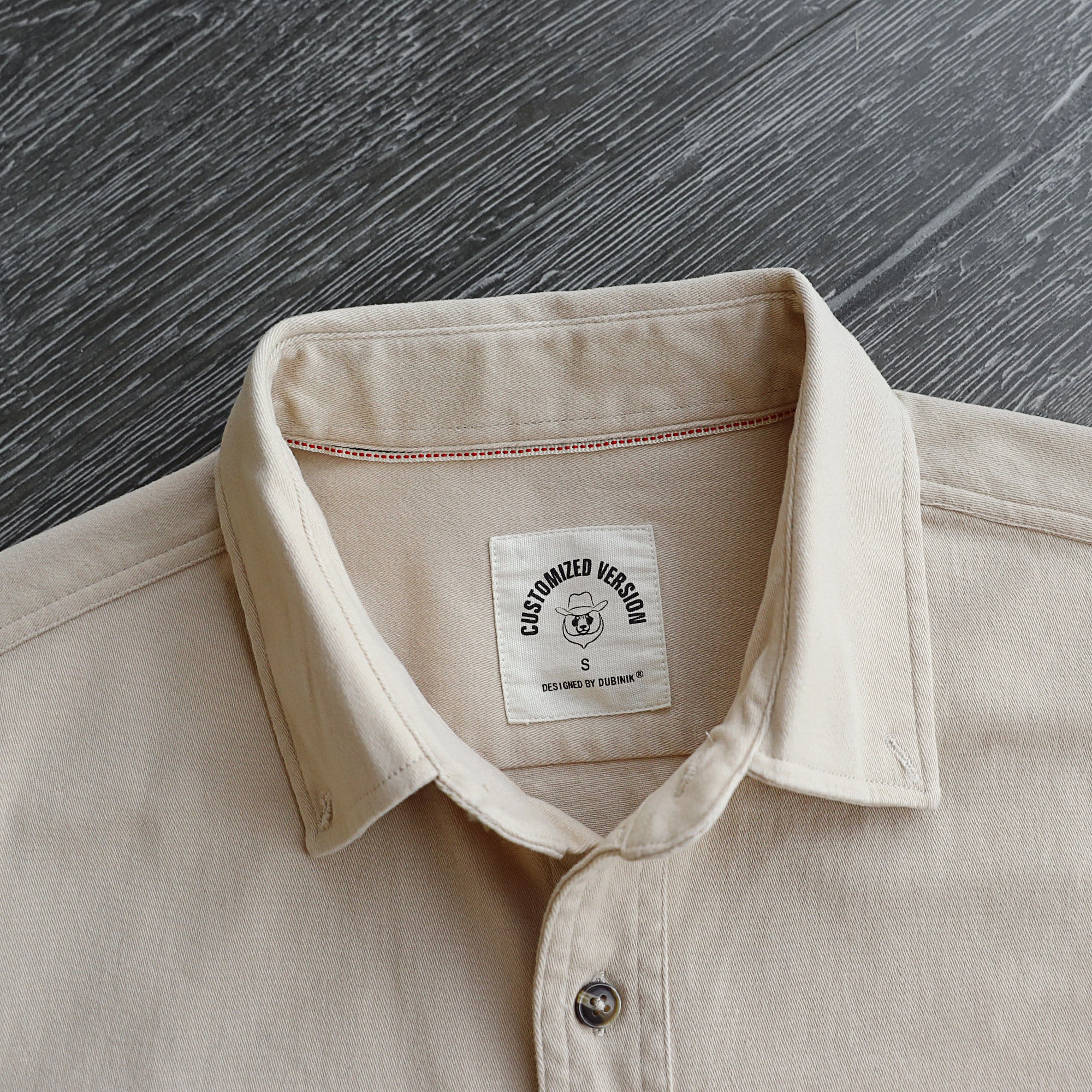 Men's outdoor casual short sleeve Khaki Solid shirt #1508