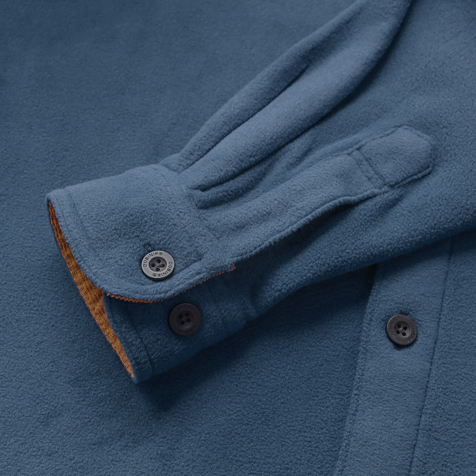 Mens Long Sleeve Navy Solid Fleece Shirt Casual Button Down Light-in-weight Shirt #0247