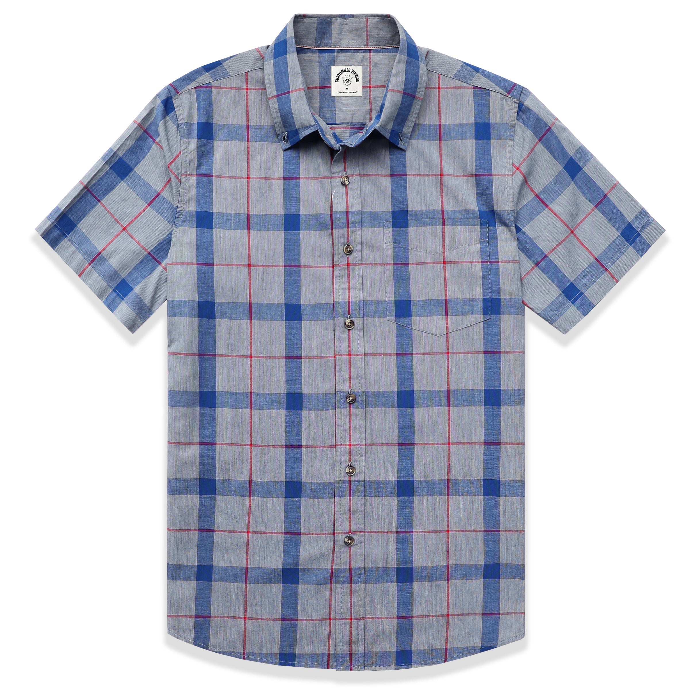Men's casual short-sleeved cotton shirt #0004