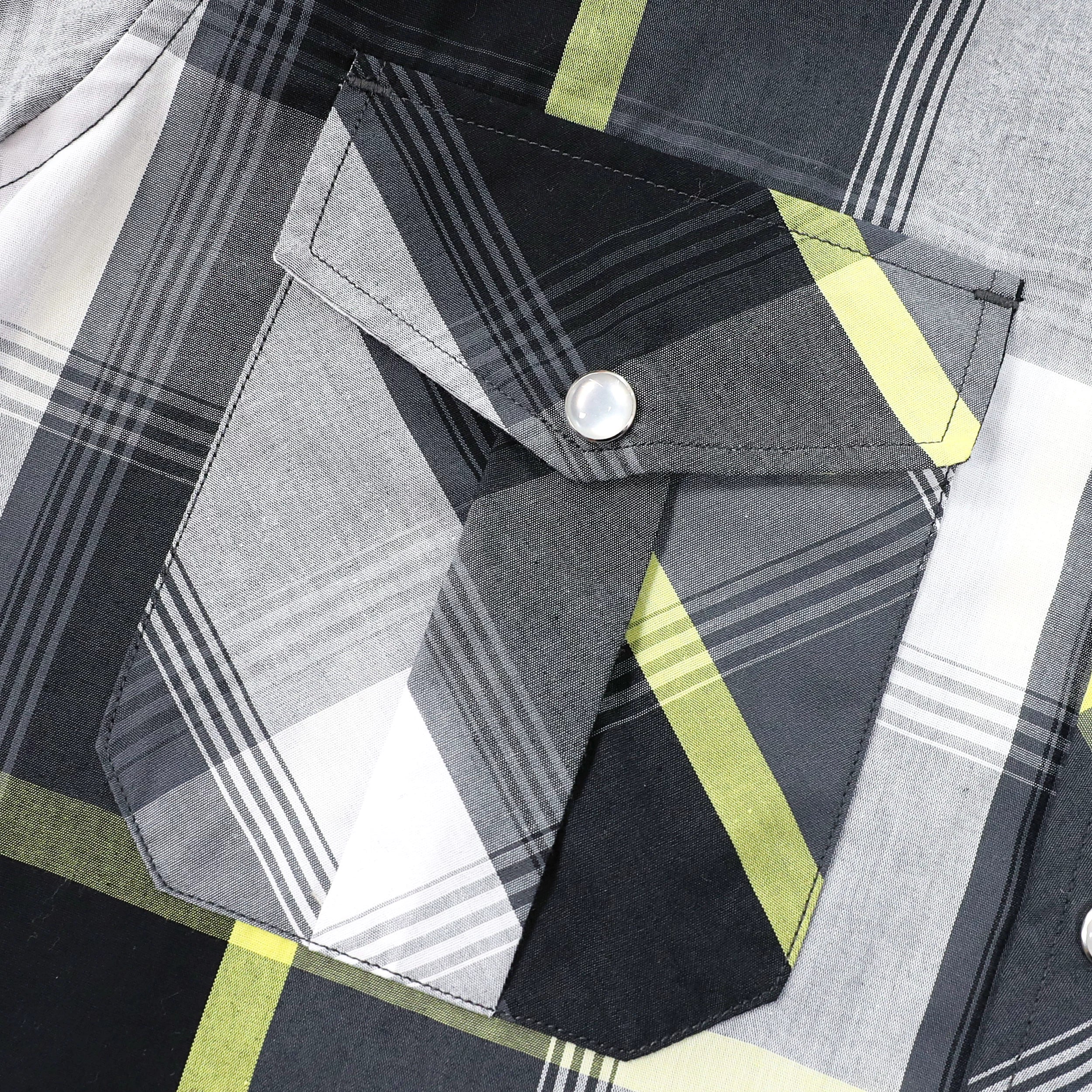 Dubinik® Western Shirts for Men Short Sleeve Plaid Pearl Snap Shirts for Men Button Up Shirt Cowboy Casual Work Shirt#41017