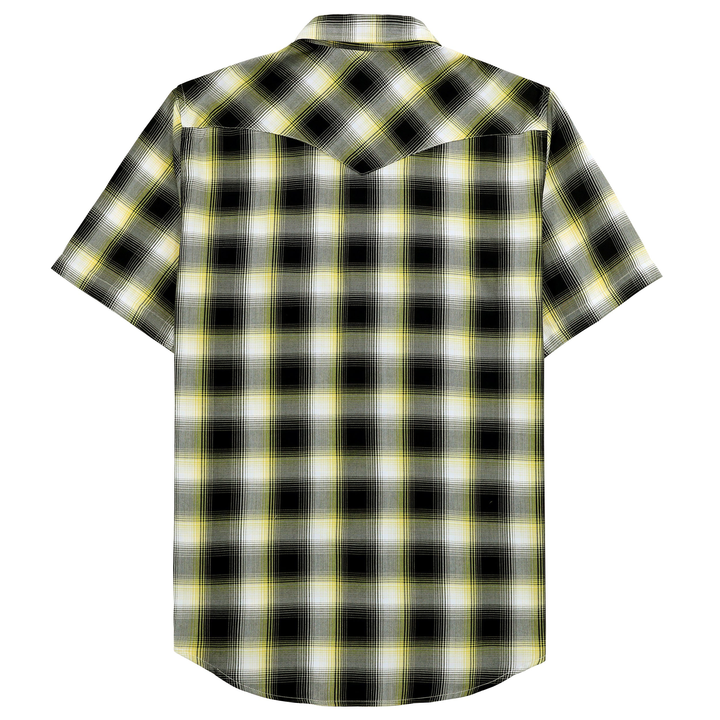 Dubinik®Bamboo Fiber Mens Shirts Short Sleeve Plaid Shirt Men Western Cowboy Pearl Snap Vintage Casual Plaid Shirt #2912