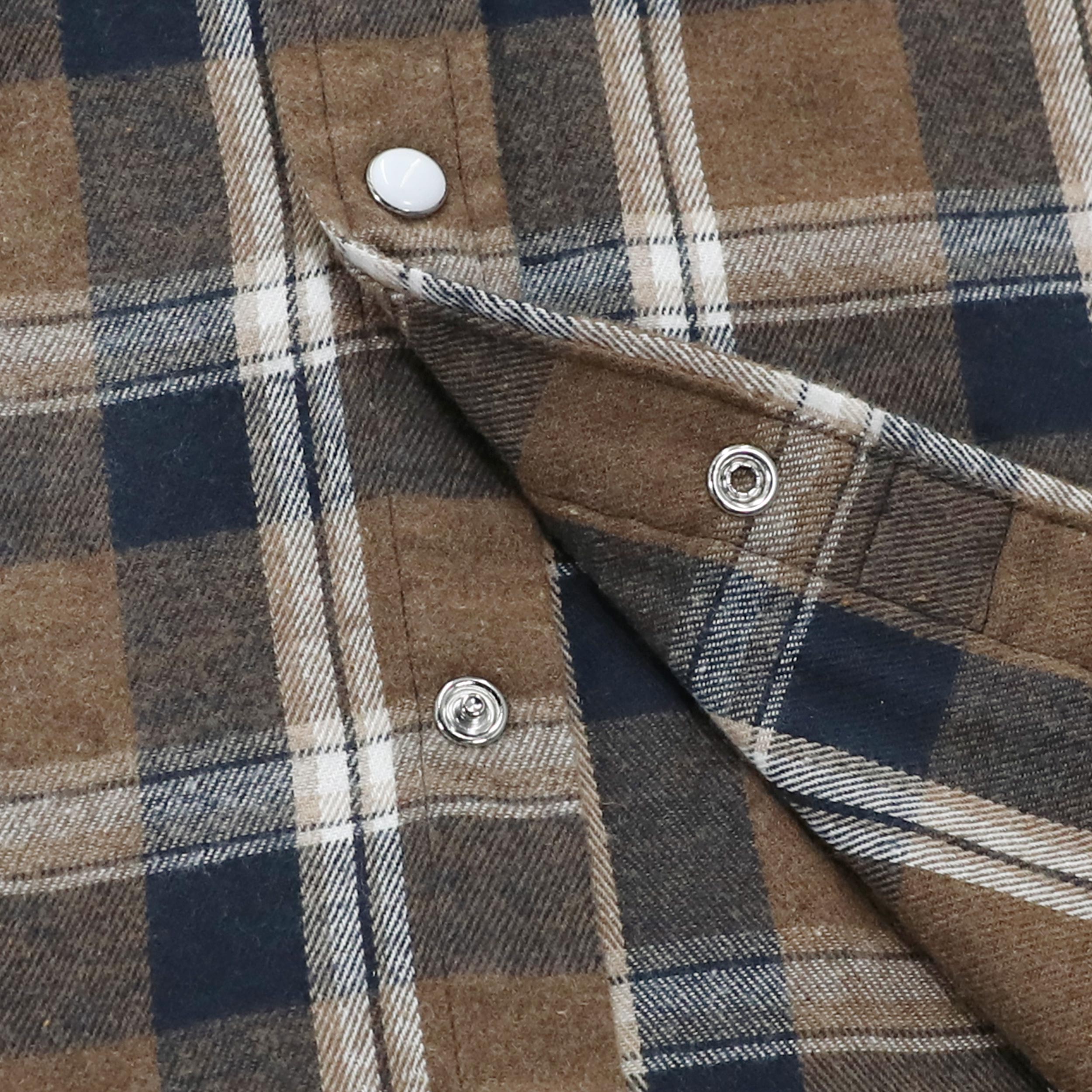 Dubinik® Flannel Shirt For Men Western Cowboy Pearl Snap Shirts For Men Long Sleeve Vintage Buttons Down Plaid Shirt #28902