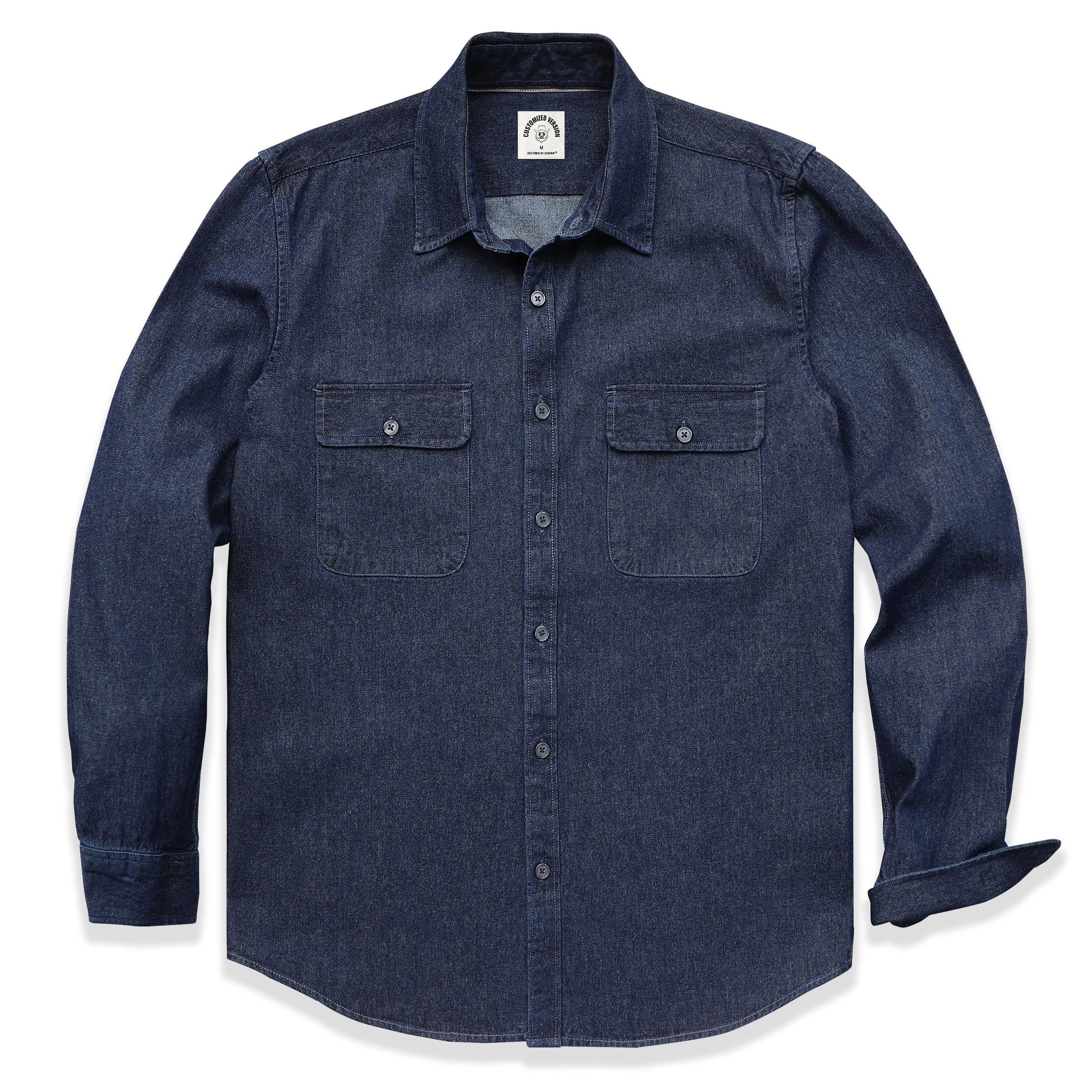 Men's cotton long sleeve denim shirt #4500