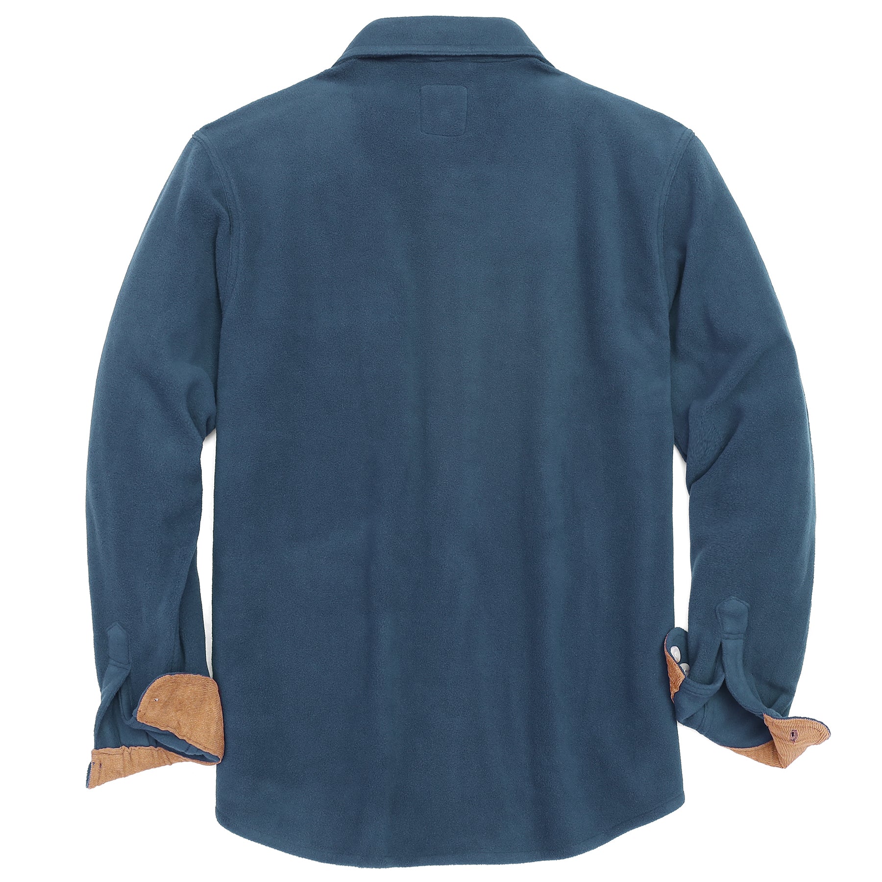 Mens Long Sleeve Navy Solid Fleece Shirt Casual Button Down Light-in-weight Shirt #0247
