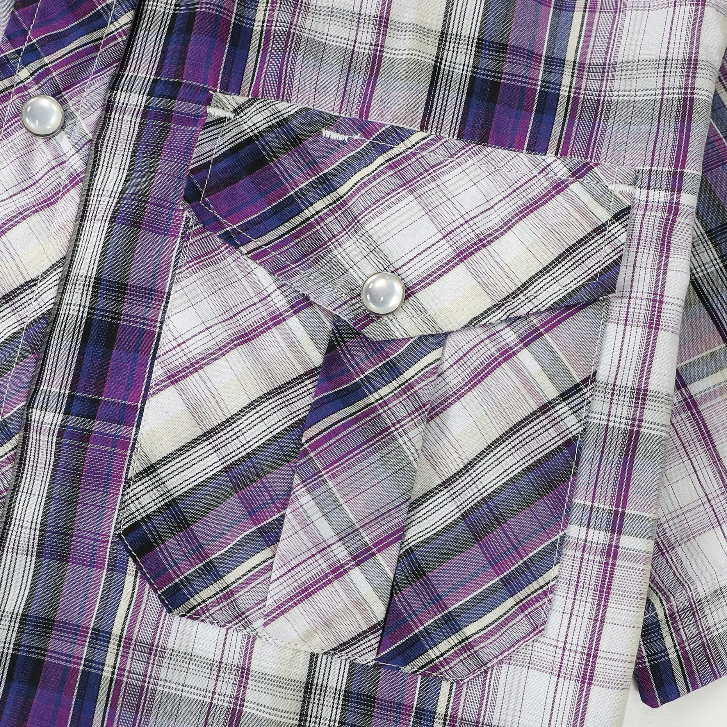 Dubinik® Western Shirts for Men Short Sleeve Plaid Pearl Snap Shirts for Men Button Up Shirt Cowboy Casual Work Shirt#41008