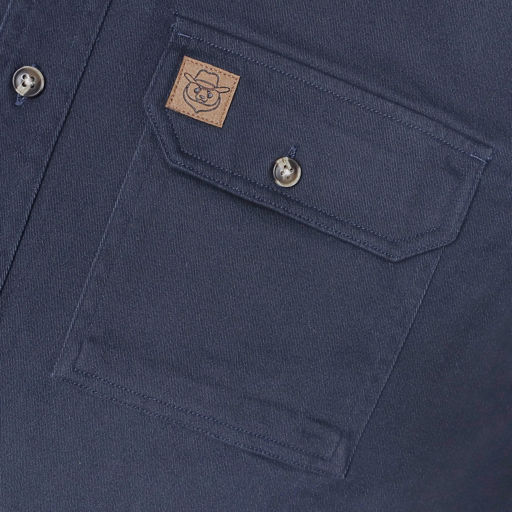 Men's outdoor casual short sleeve Navy Solid shirt #1509