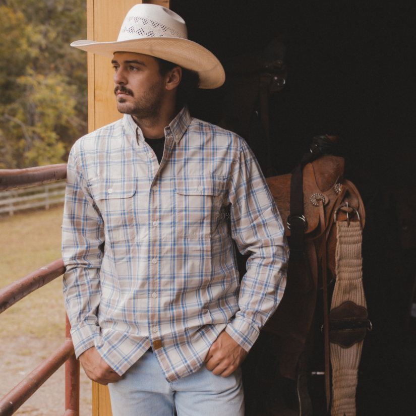 Dubinik® Mens Long Sleeve Button Down Shirts Casual Plaid Shirt with Practical Double Pockets Comfortable and Soft#0050023