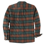 Dubinik® Men’s Overshirt Shacket – Cozy Warm-Lined Green Plaid Flannel, Lightweight Casual Button-Down Long Sleeve Jacket #0181015