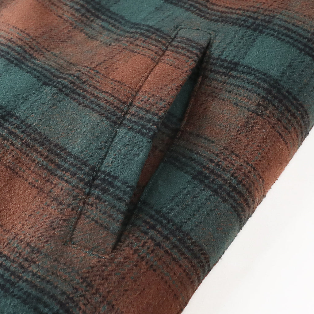 Dubinik® Men’s Overshirt Shacket – Cozy Warm-Lined Green Plaid Flannel, Lightweight Casual Button-Down Long Sleeve Jacket #0181015