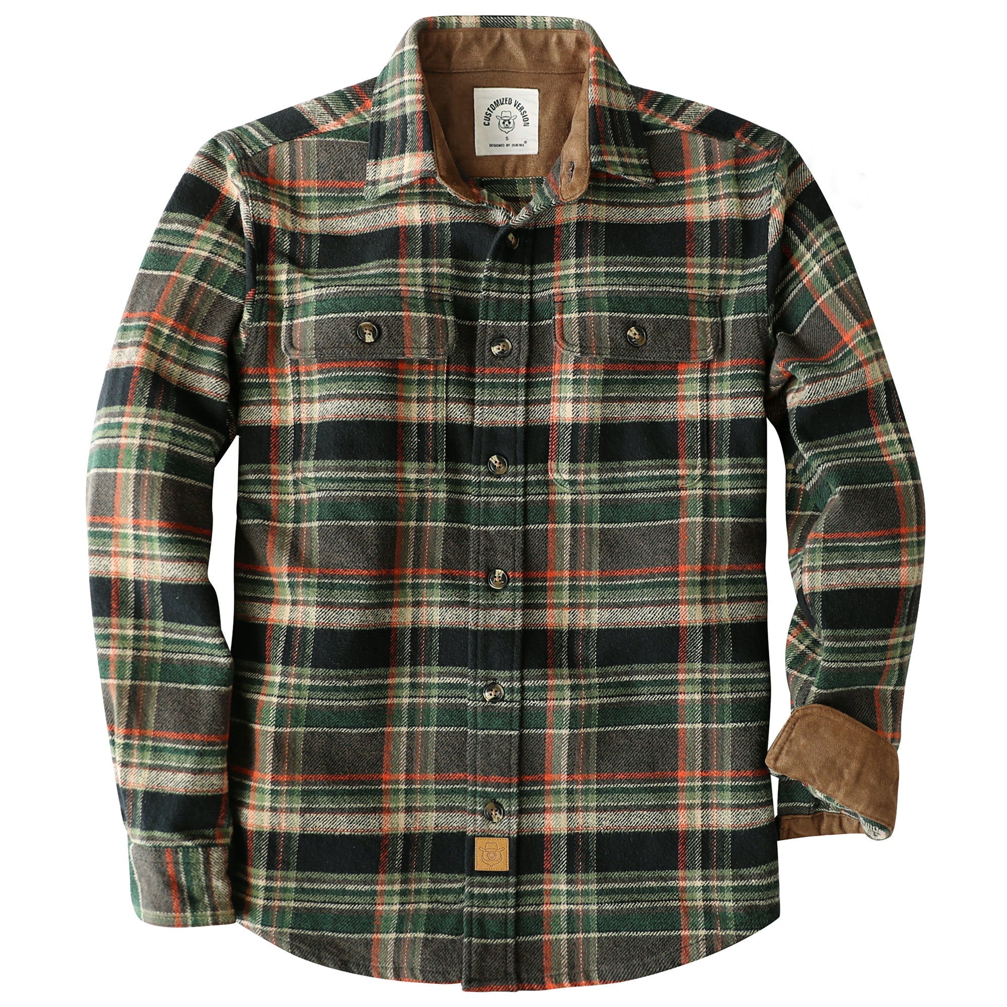 Dubinik® 13oz Ultra Heavyweight Mens Flannel Shirts Long Sleeve Casual Button Down Pocket Soft Warm Cotton Shirt#84009