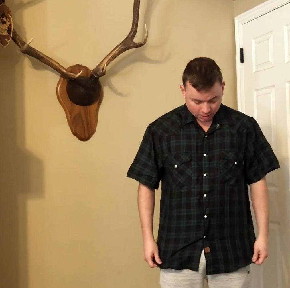 Dubinik®Bamboo Fiber Mens Shirts Short Sleeve Green Plaid Shirt Men Western Cowboy Pearl Snap Vintage Casual Plaid Shirt #29204