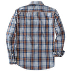Dubinik® Mens Long Sleeve Button Down Shirts Casual Plaid Shirt with Practical Double Pockets Comfortable and Soft#0050027