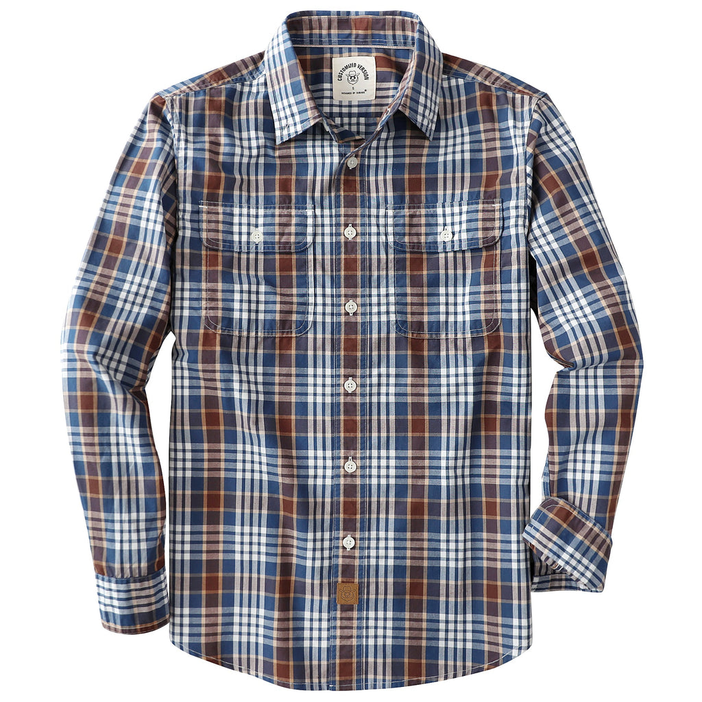 Dubinik® Mens Long Sleeve Button Down Shirts Casual Plaid Shirt with Practical Double Pockets Comfortable and Soft#0050027