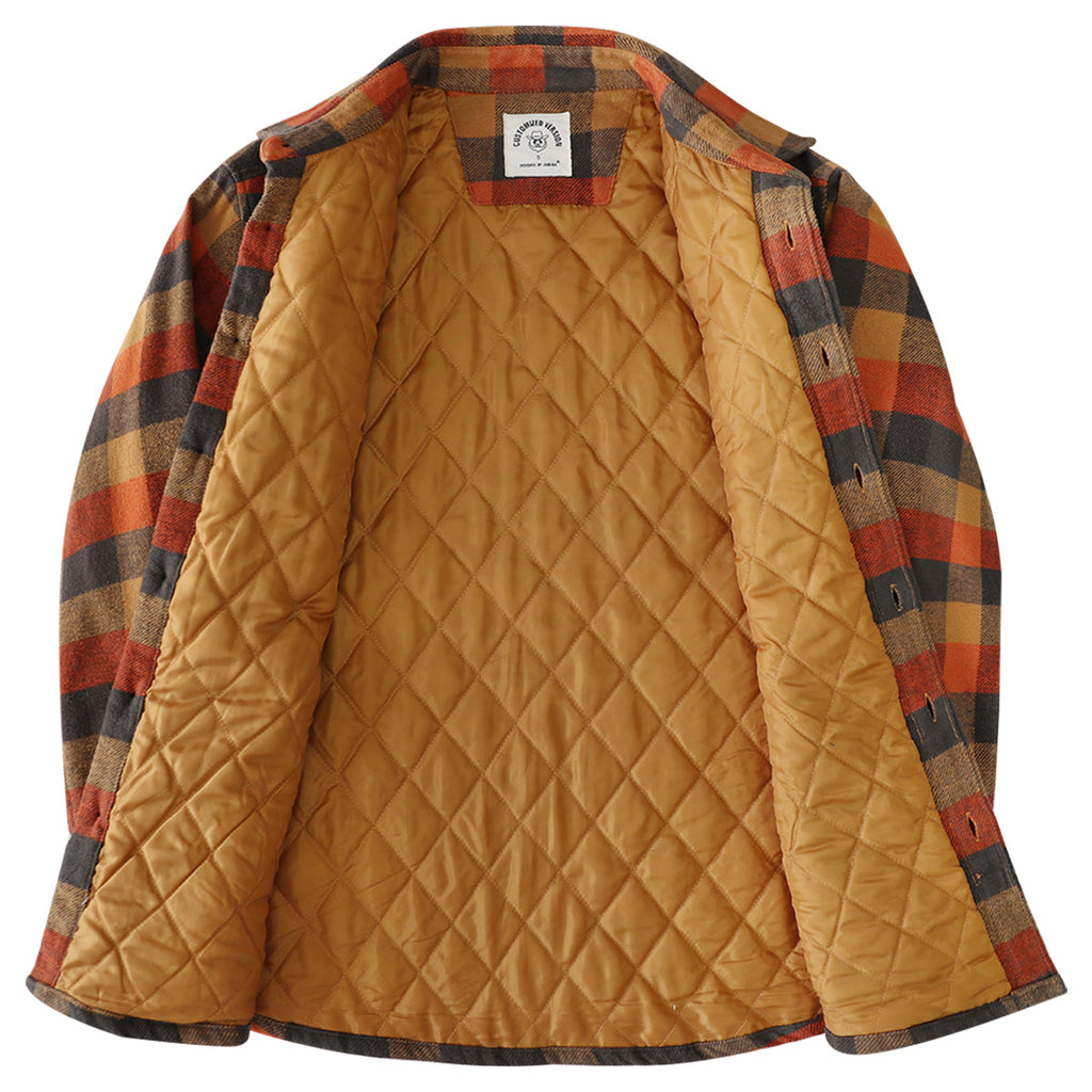 Dubinik® Mens Shacket Flannel Warm Lined Coats Lightweight Jacket Casual Plaid Flannel Shirt For Men Long Sleeve Button Down#0182011