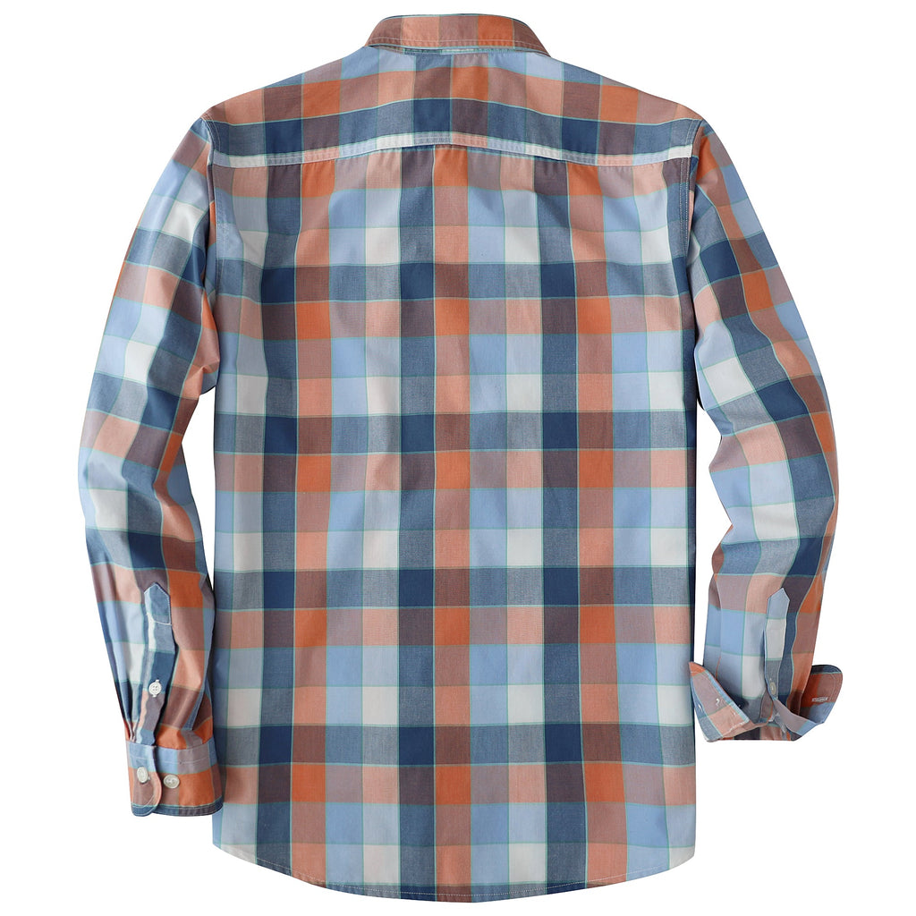 Dubinik® Mens Long Sleeve Button Down Shirts Casual Plaid Shirt with Practical Double Pockets Comfortable and Soft#0050020