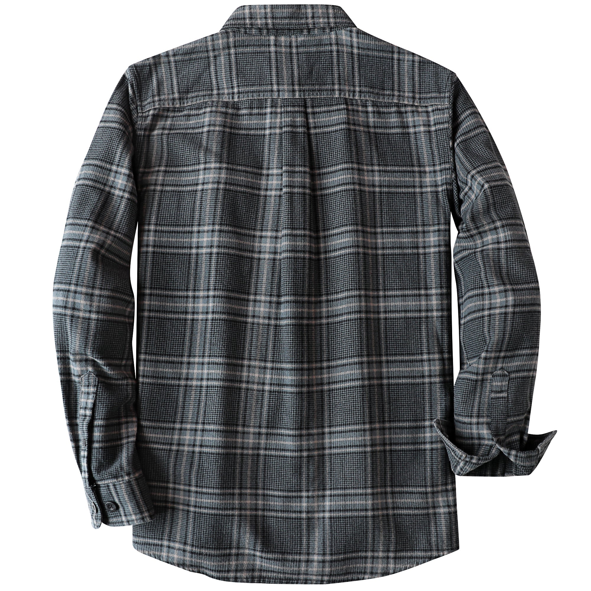 Dubinik® Mens Long Sleeve Midweight Flannel Shirt Warm Casual Soft Cotton Button Down Plaid Shirt #3404