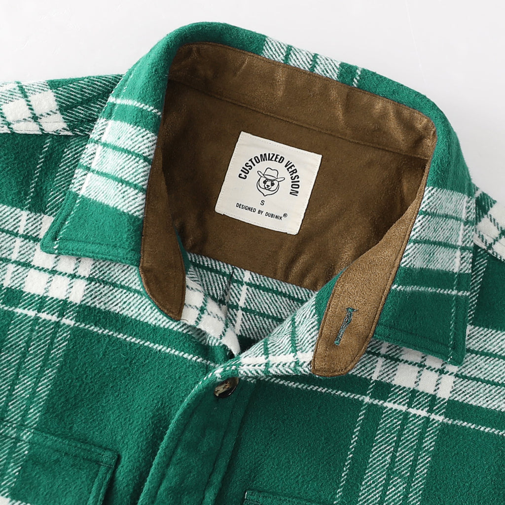 Dubinik® 13oz Ultra Heavyweight Mens Flannel Shirts Long Sleeve Casual Button Down Pocket Soft Warm Cotton Shirt#84008