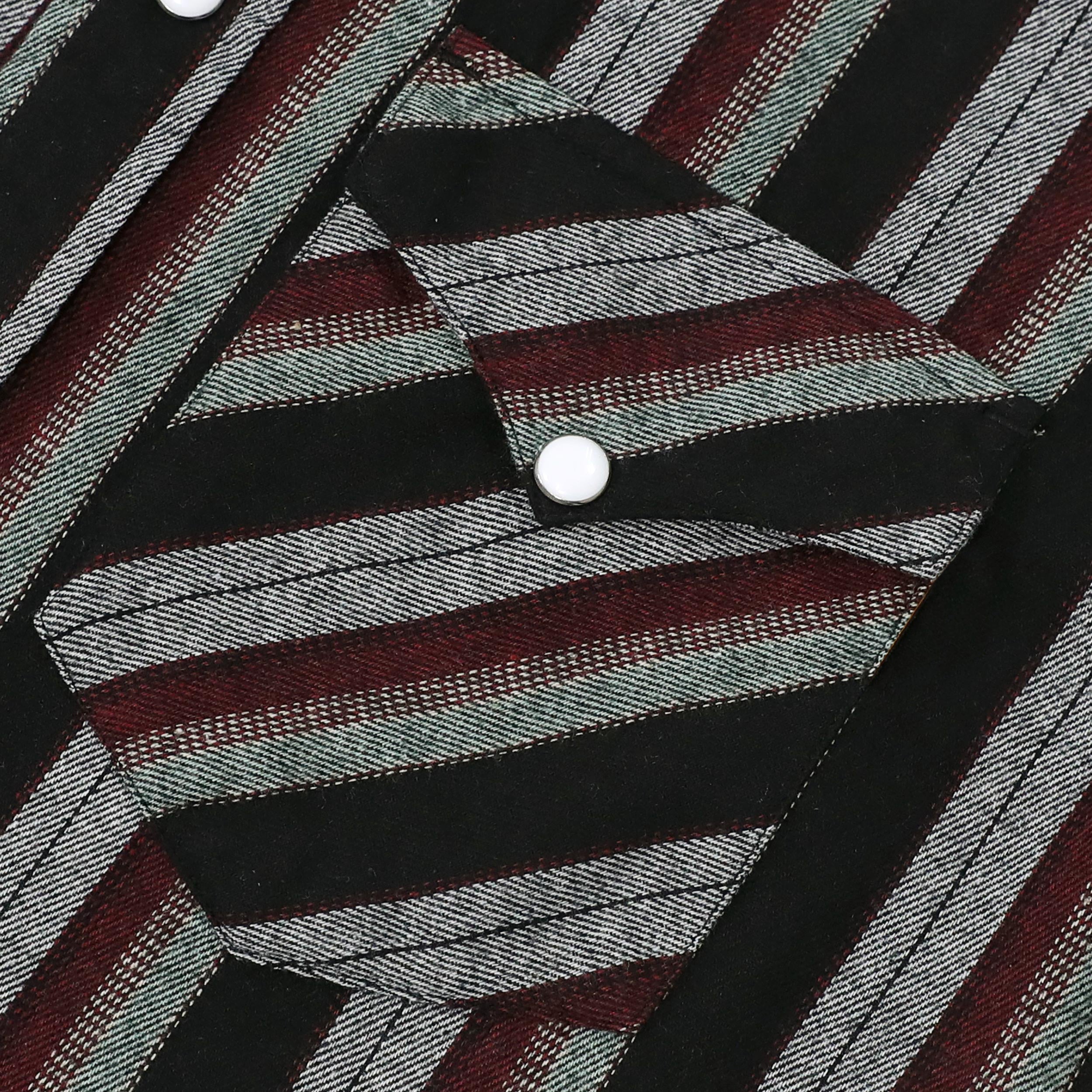 Dubinik® Flannel Shirt for Men Western Cowboy Pearl Snap Shirts for Men Long Sleeve Vintage Buttons Down Plaid Shirt#28505