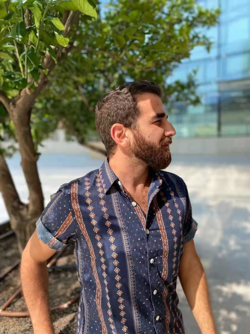 Hawaiian Shirt for Men Aloha Tropical Short Sleeve Button Down Print Beach Shirts #2614